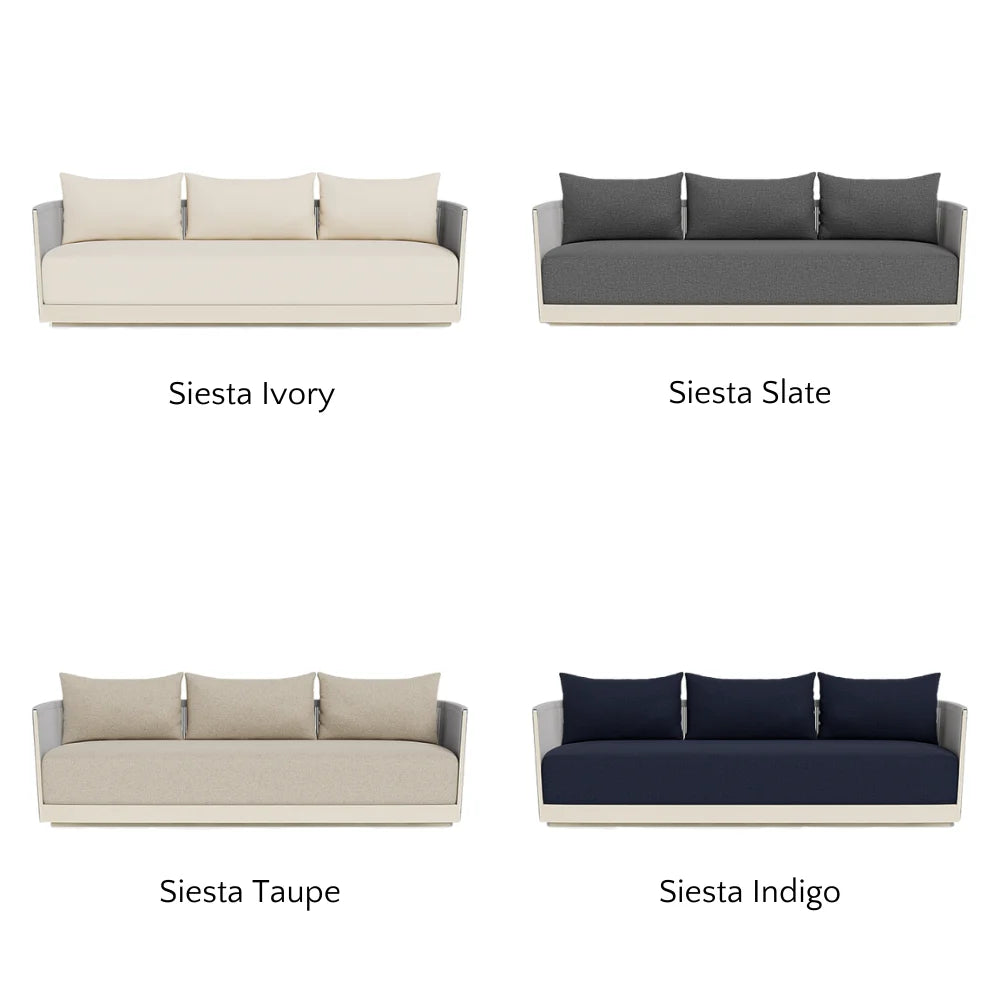 Antigua Outdoor 3-Seat Sofa Set - Waterproof Patio Furniture for Garden, Backyard, Poolside - Comfortable All-Weather Wicker Sectional Couch with Cushions