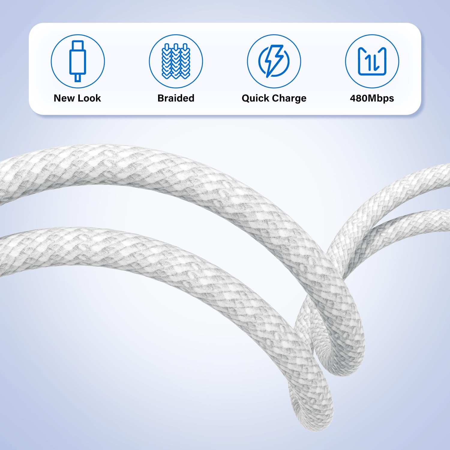 Braided USB C to C Fast Charging Cable for iPhone 15/16 Series - 2 Pack 1m Durable Charger Lead Compatible with iPhone 16/16 Pro/16 Pro Max/15/15 Plus/15 Pro/15 Pro Max, iPad Pro/Mini & MacBook - Perfect for Home, Office & Travel Use