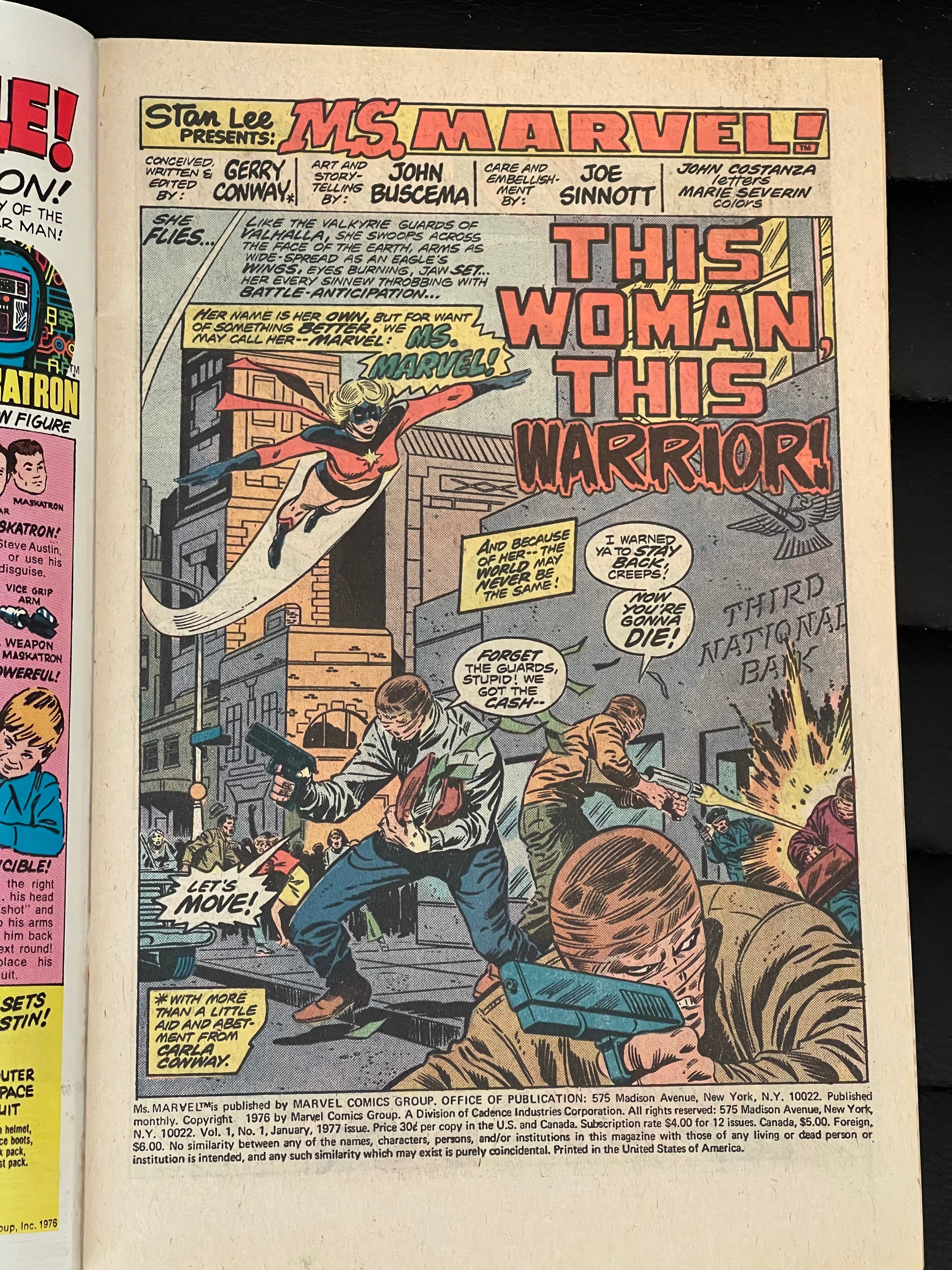 Ms. Marvel #1 High Grade Comic Book 1977 - Rare Collectible Edition - Perfect for Marvel Fans & Comic Collectors - Great for Display, Gifts, and Investment