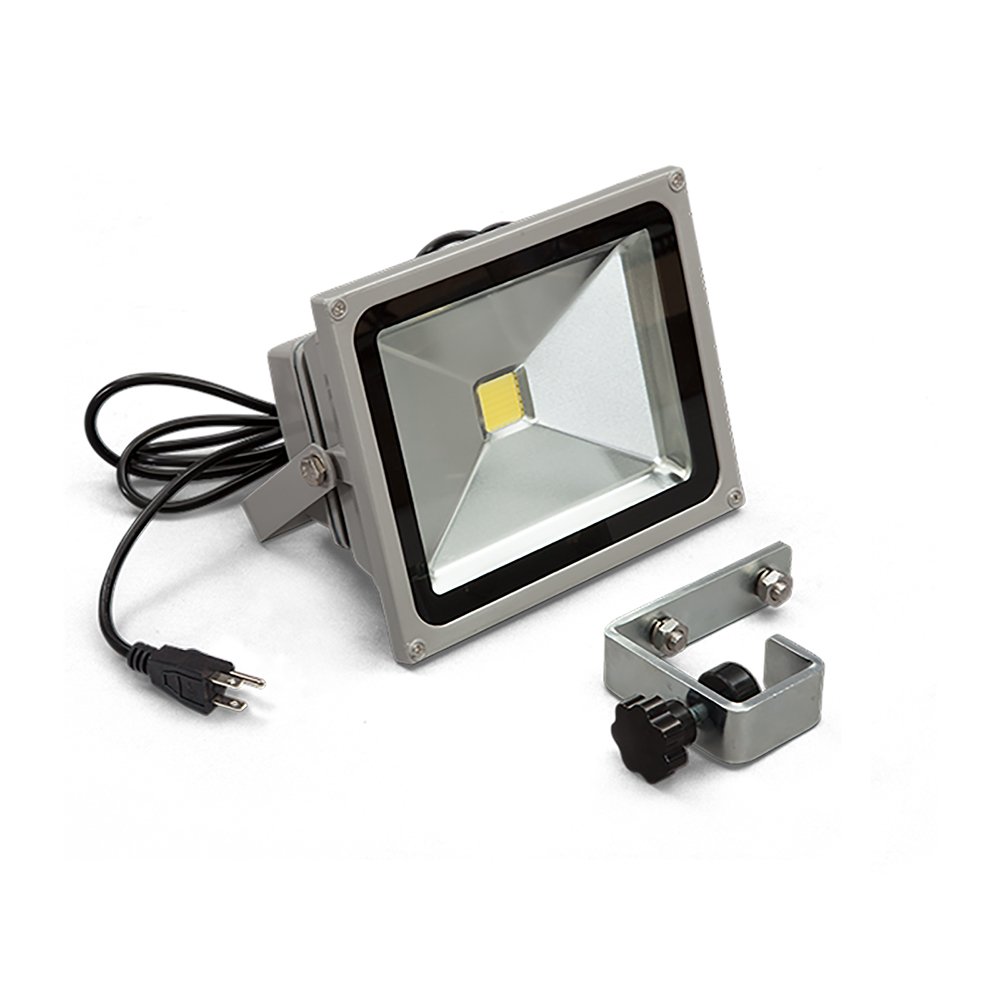 Vispronet 30W LED Flood Light with Mounting Bracket - IP65 Waterproof Outdoor Security Lighting (2-Pack) - 2700LM, 6400K Bright White for Events, Pop Up Tents, Backyards & Parking Lots