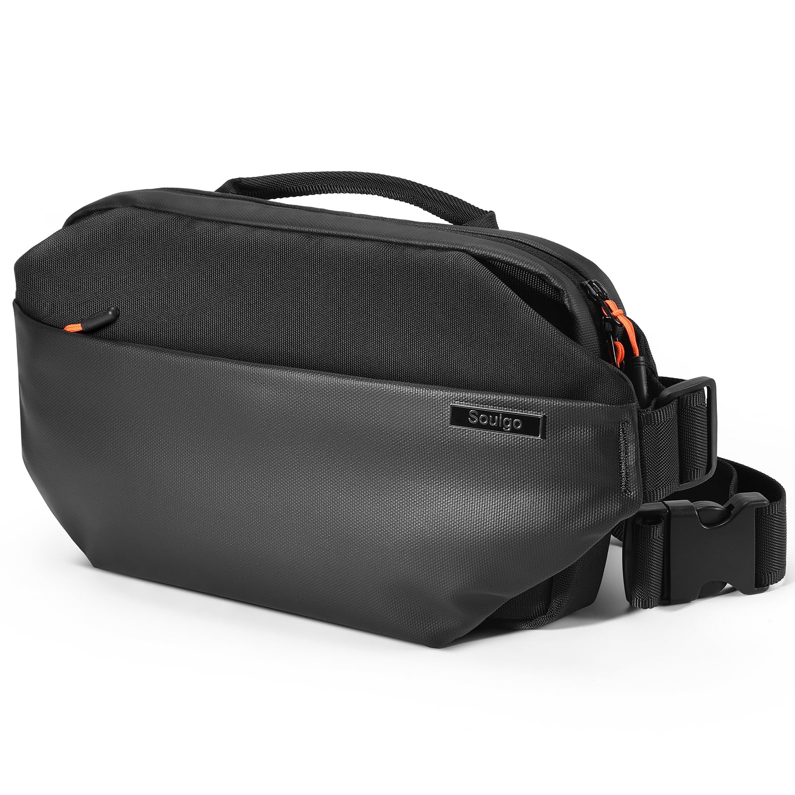RFID Blocking Sling Bag for Men & Women - Crossbody Chest Shoulder Bag with Water Bottle Holder - Travel, Cycling, Workout, Hiking & Everyday Use - Black