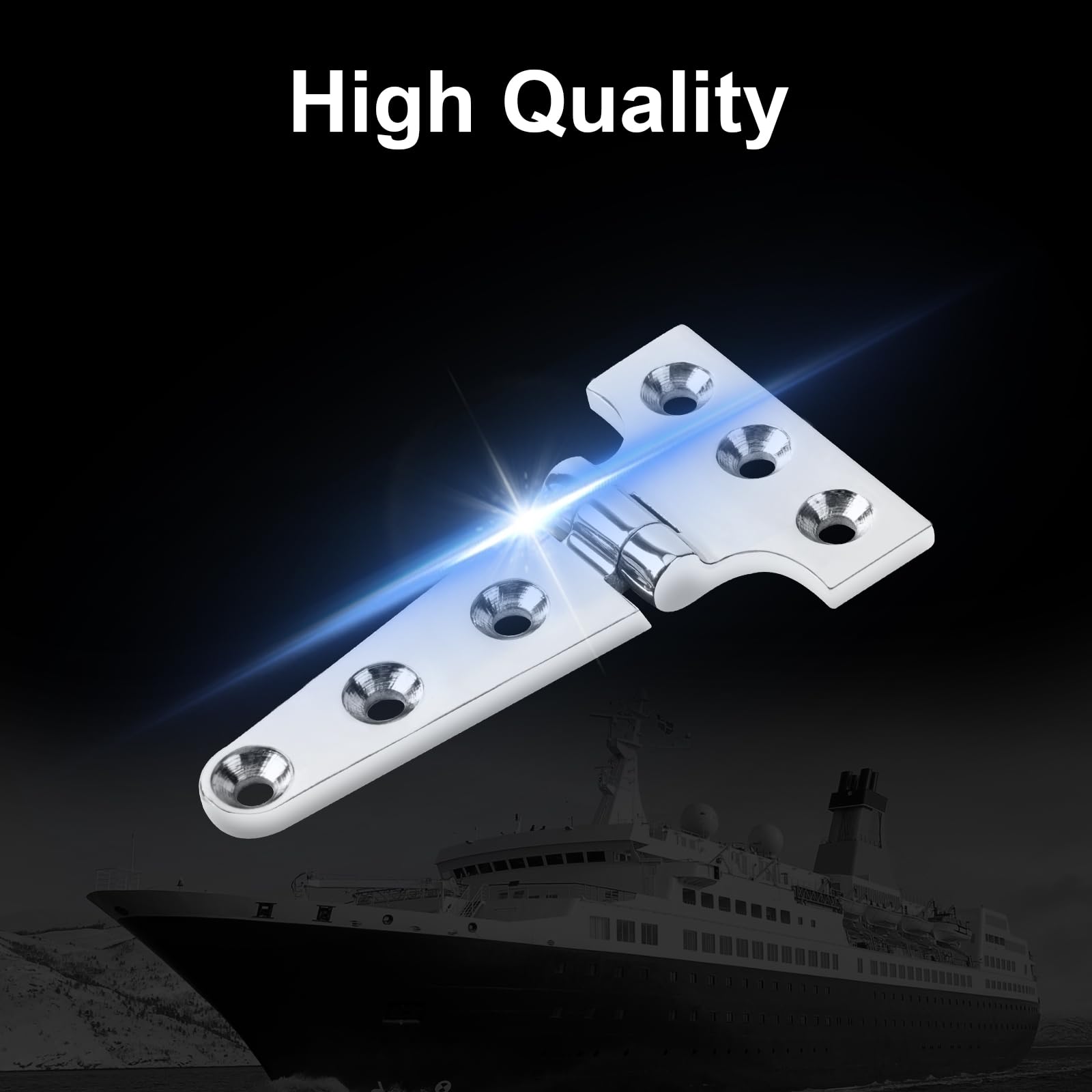 CHANGE MOORE 316 Stainless Steel Marine Grade Boat Hatch Hinge - Heavy Duty T Hinges for Cabinets & Doors with Screws - Ideal for Boats, RVs, and Outdoor Furniture