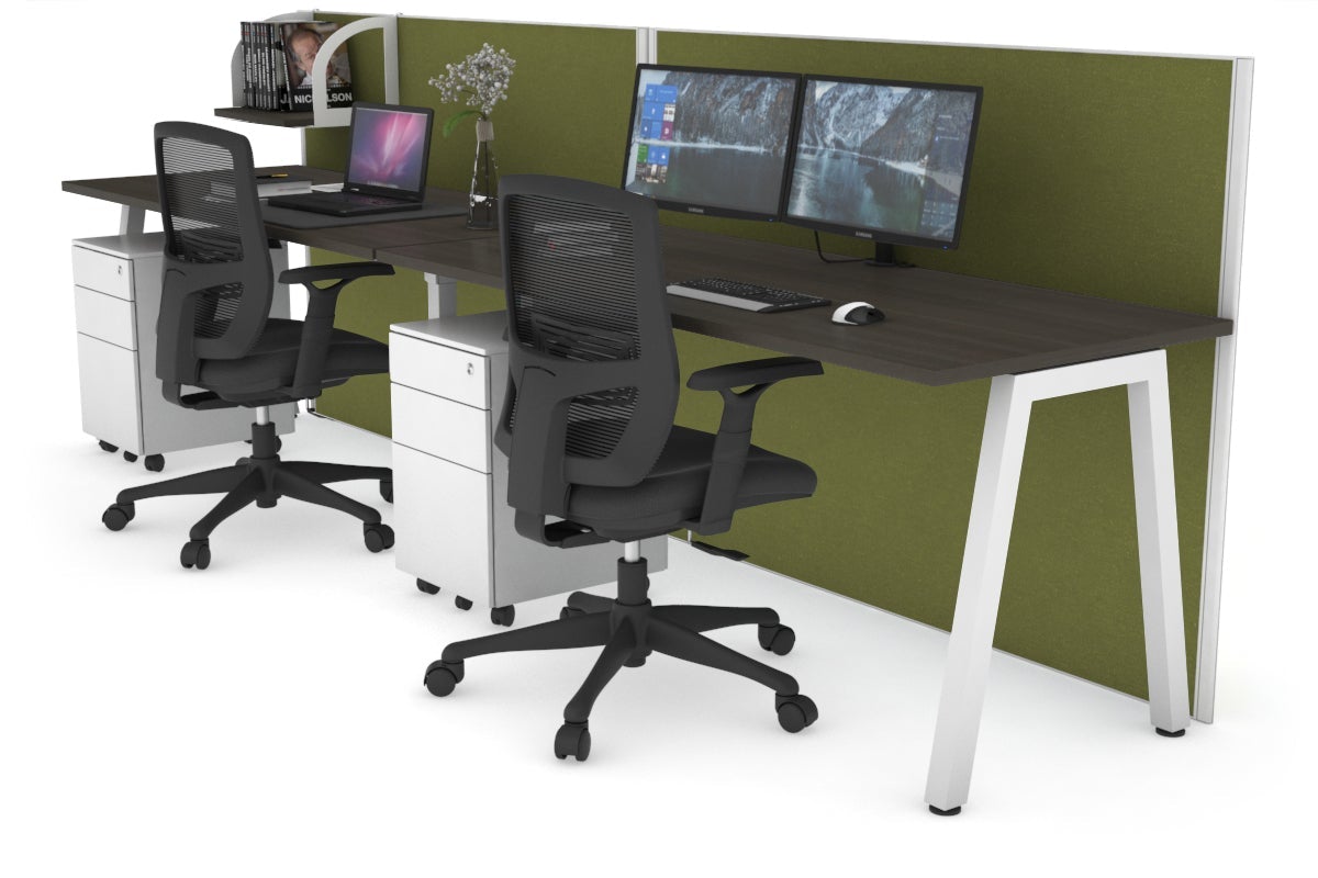Horizon Quadro 2-Person Standing Desk | 1600L x 700W Adjustable Height Office Workstation | Perfect for Shared Workspaces & Home Offices