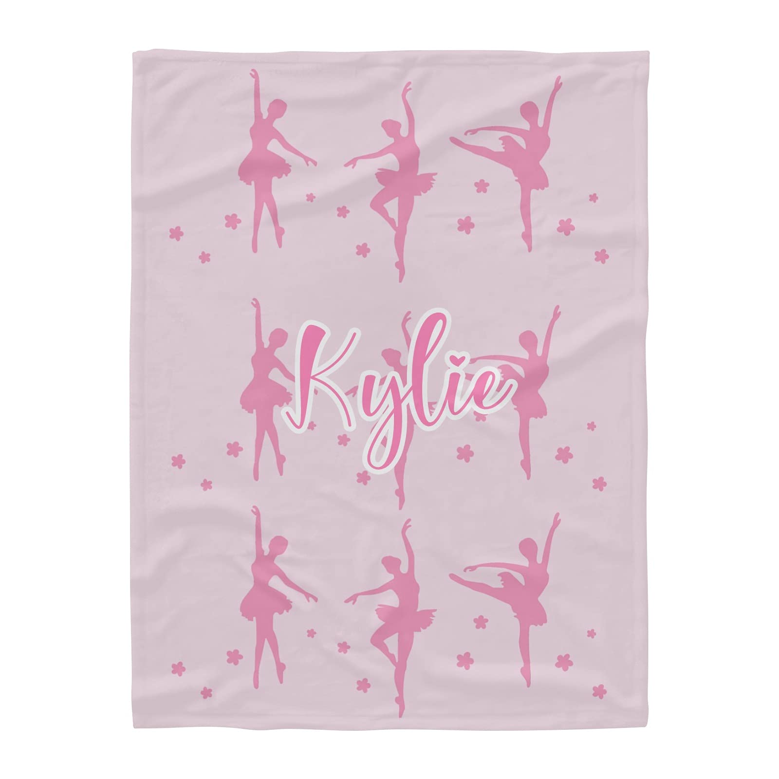 Personalized Rose Red Ballet Dance Fleece Blanket with Custom Name - 60x80 Inch Soft Throw Blanket for Sofa, Bed, Wedding Gifts - Perfect for Dance Studios, Cozy Home Decor & Thoughtful Presents
