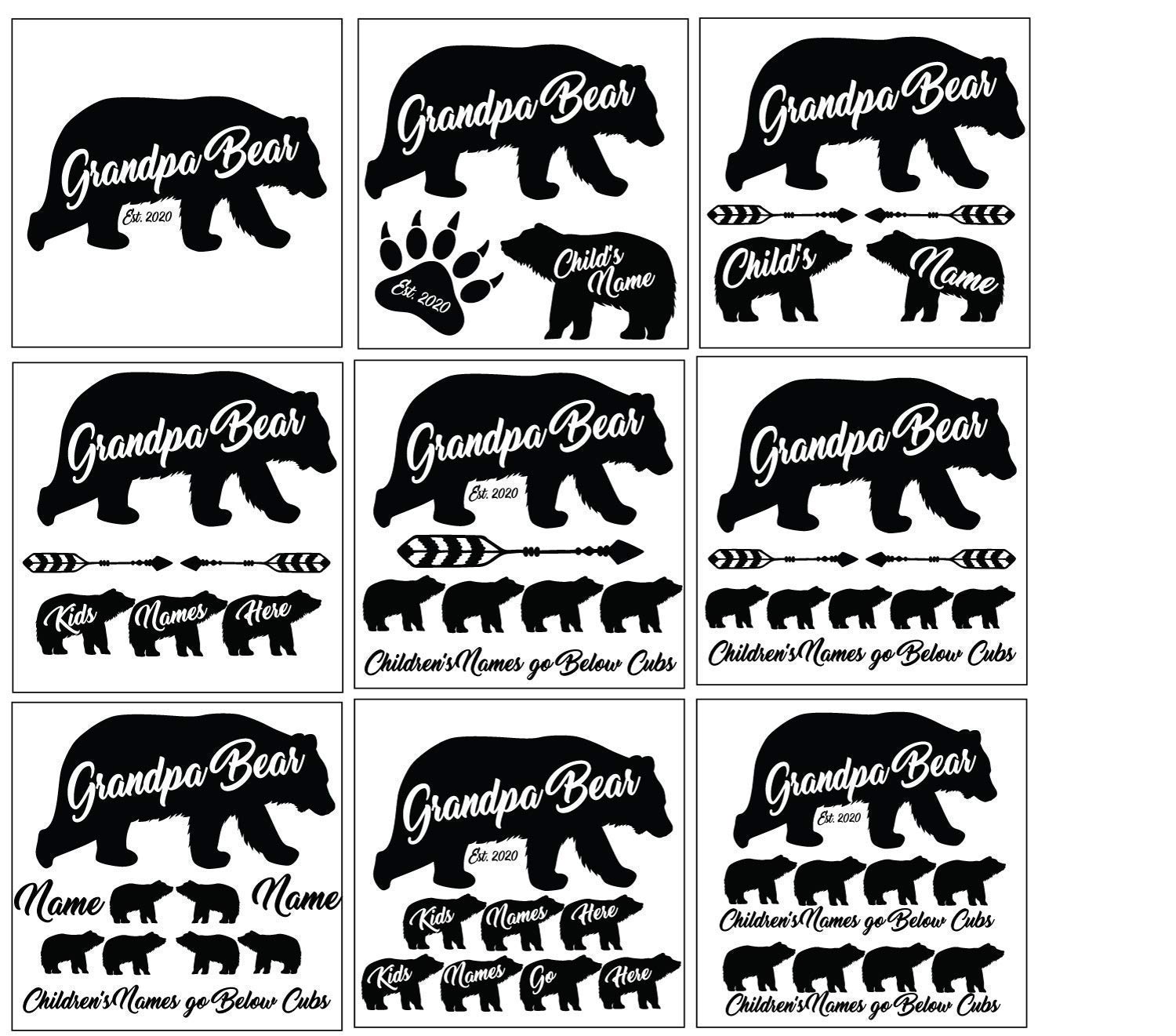 20oz & 30oz Personalized Grandpa Bear with Cubs Engraved Stainless Steel Travel Tumbler - Perfect for Camping, Hiking & Outdoor Adventures