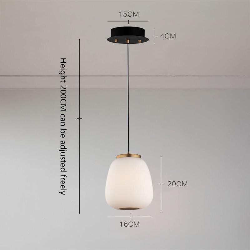 Nordic Glass Pendant Light - Modern Scandinavian Hanging Chandelier for Dining Room, Kitchen Island & Living Room Decor