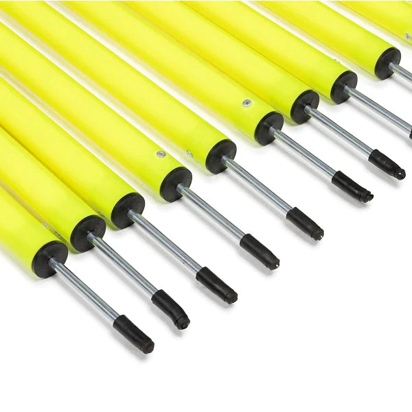 Karakal Retractable Boundary Poles - Set of 12 | Adjustable Sports Markers for Tennis, Badminton & Volleyball Courts | Perfect for Outdoor & Indoor Training Sessions