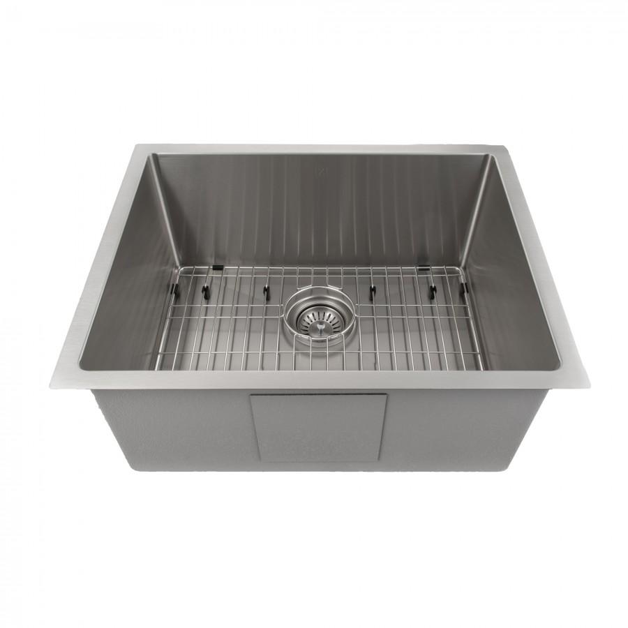 ZLINE 23-Inch Meribel Undermount Single Bowl Stainless Steel Kitchen Sink with Bottom Grid & Multiple Color Options (SRS 23) - Perfect for Modern Kitchens, Remodeling & Small Spaces
