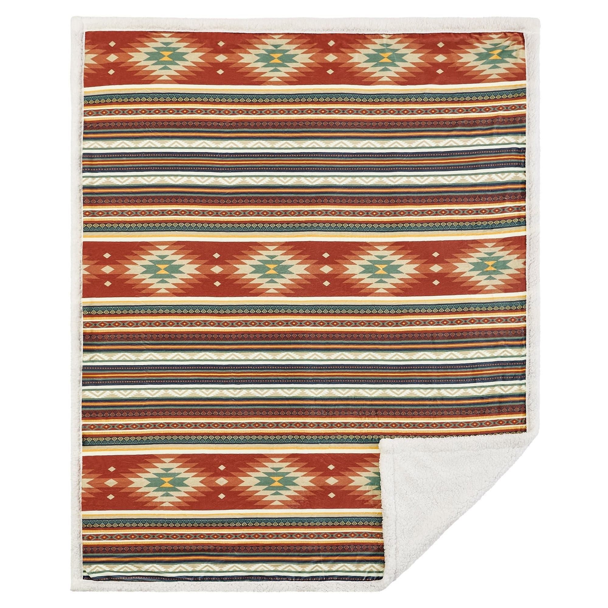 Del Sol Sherpa Campfire Sherpa Throw Blanket - Soft Cozy Flannel Plaid Outdoor Camping Picnic Travel Wrap for Cold Weather - Perfect for Camping, Hiking, and Home Use