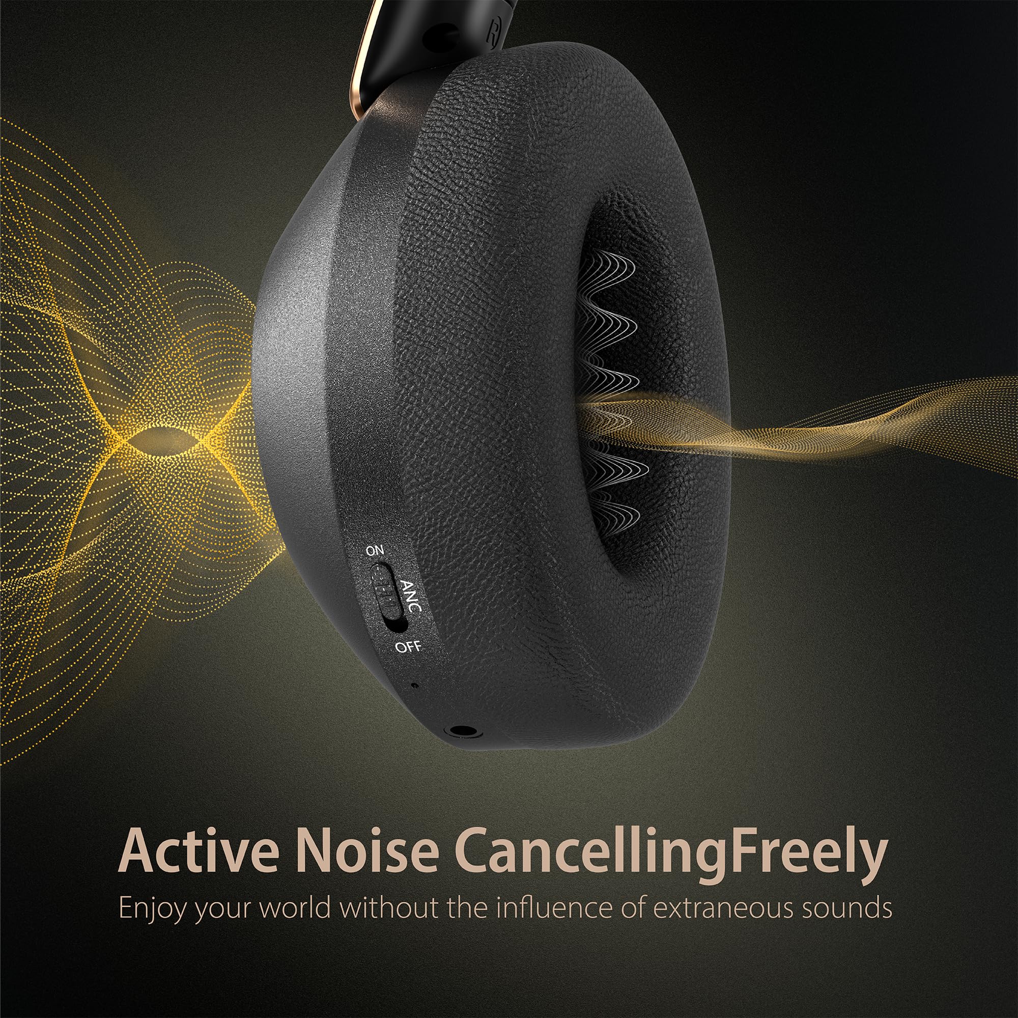 Premium Active Noise Cancelling Wireless Headphones - 100H Playtime Bluetooth Over-Ear Headset with Built-in Mic | Perfect for Travel, Home Office, Calls, Music & Online Meetings (Comfortable for Long Wear)