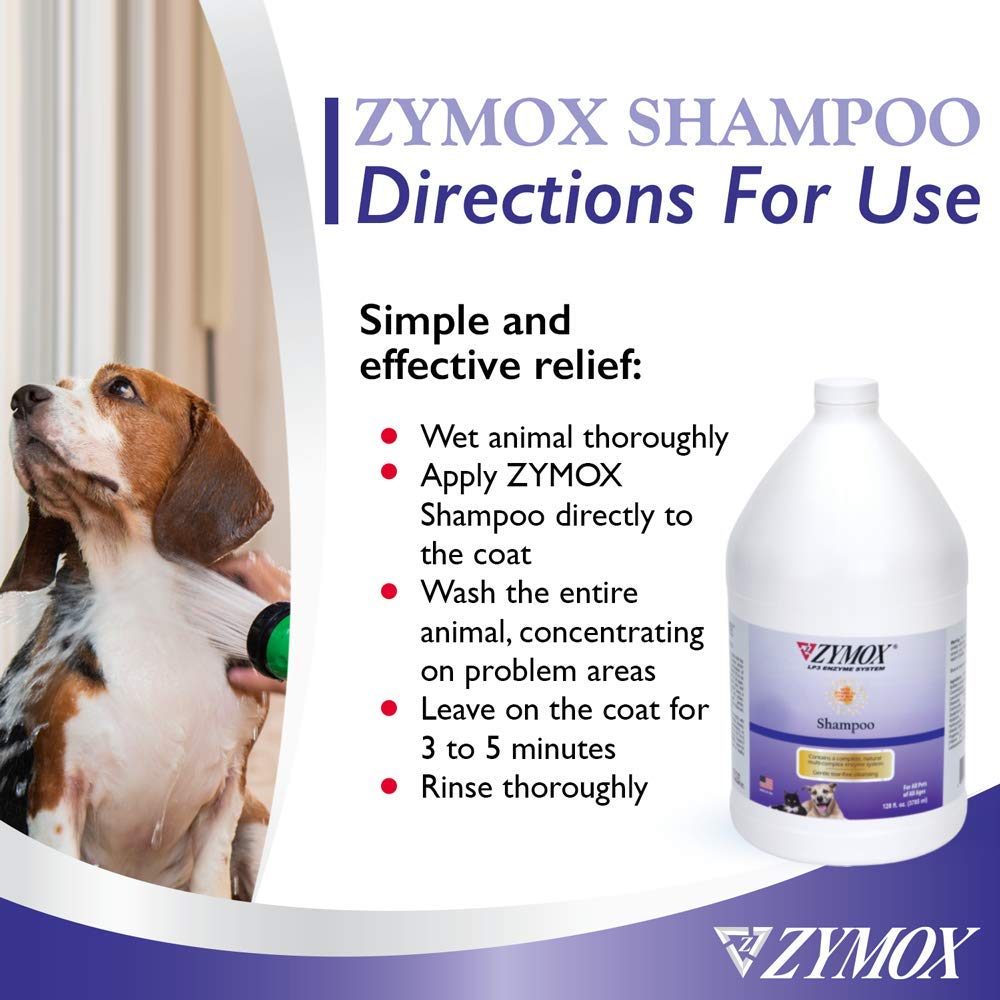 Zymox Enzymatic Shampoo for Dogs & Cats - 1 Gallon with Vitamin D | Gentle Pet Shampoo for Itchy Skin, Allergies & Odor Control