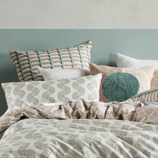 Linen House Aida Sky European Pillowcase - Premium Cotton Bedding for Luxury Bedrooms & Guest Rooms - Perfect for Master Suites, Hotels, and Cozy Home Decor