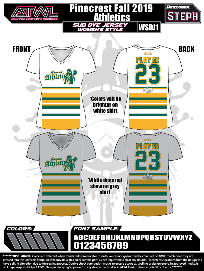 Pinecrest Fall League Women's Sublimated Dye Jersey - Breathable & Stylish Basketball Uniform for Games & Team Sports