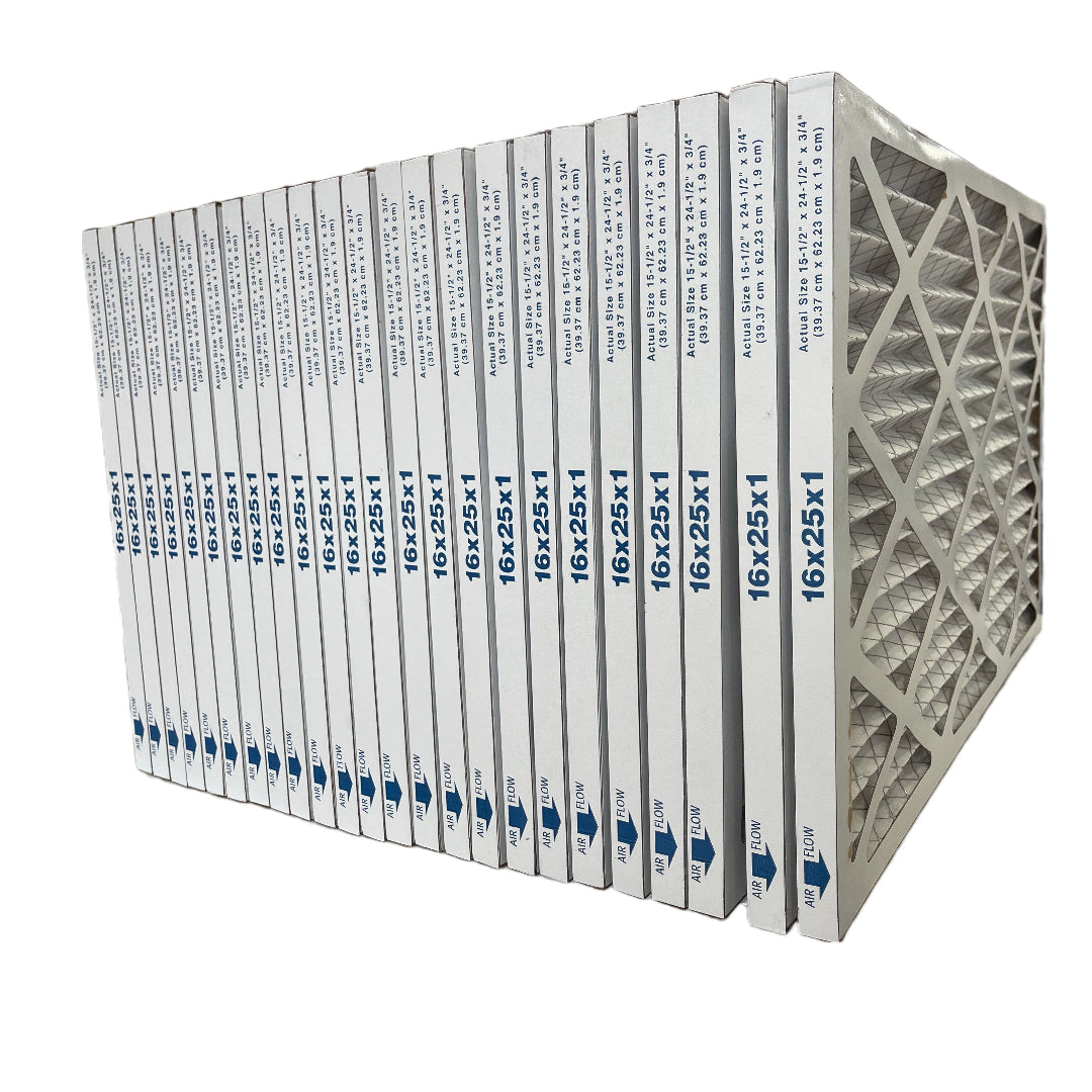 16x25x1 MERV 8 Pleated Air Filter for Furnace & AC - Case of 24 Filters | Improves Indoor Air Quality, Reduces Allergens & Dust - Perfect for Homes, Offices & HVAC Systems