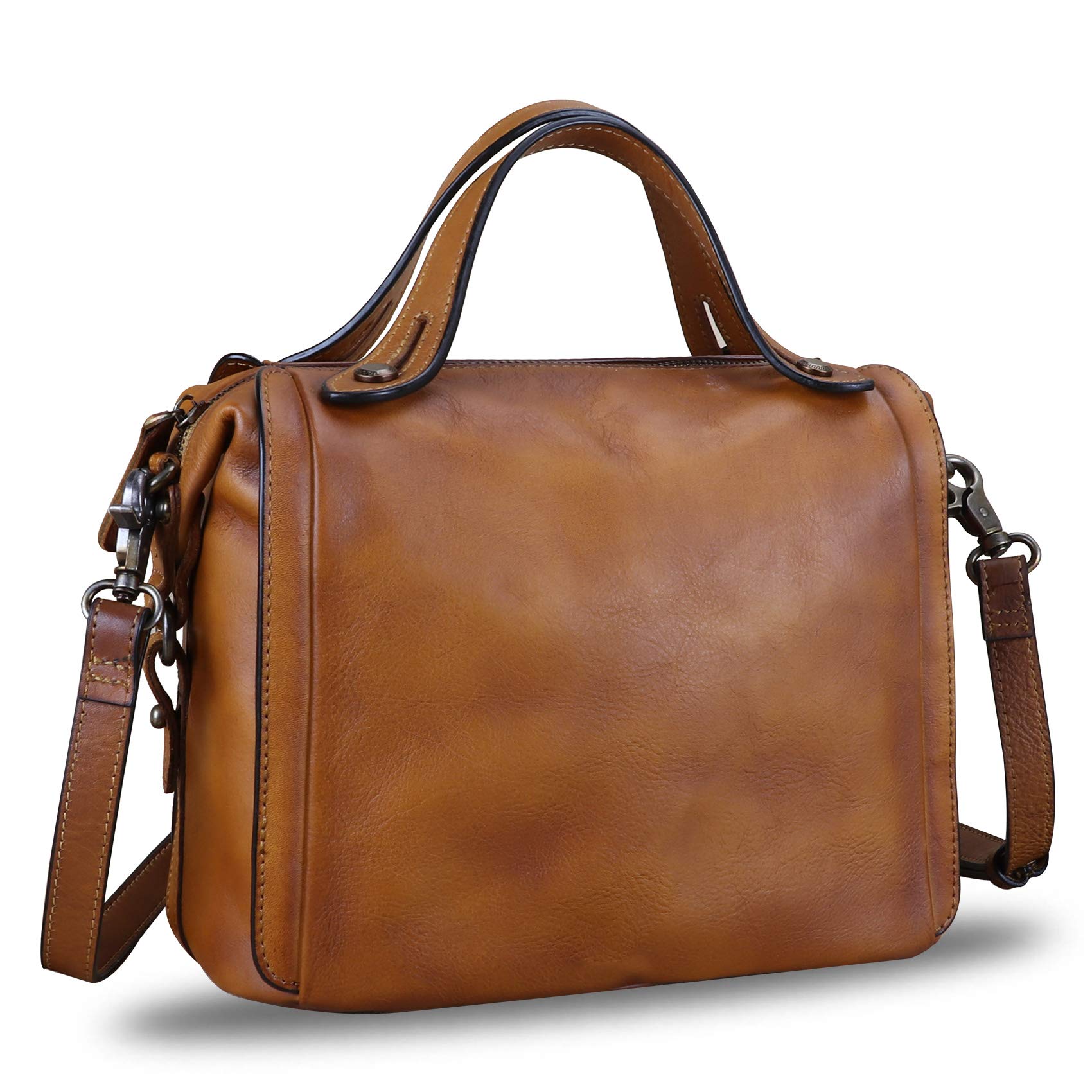 Genuine Leather Satchel Purse for Women - Retro Handmade Top Handle Handbag, Designer Crossbody Bag | Perfect for Work, Travel & Everyday Use