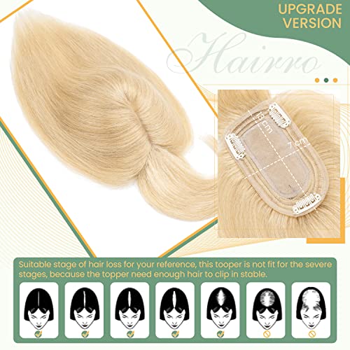 Clip in Human Hair Topper with Silk Base - Natural Looking Hairpiece for Thinning Hair - Perfect for Daily Wear, Special Occasions & Styling