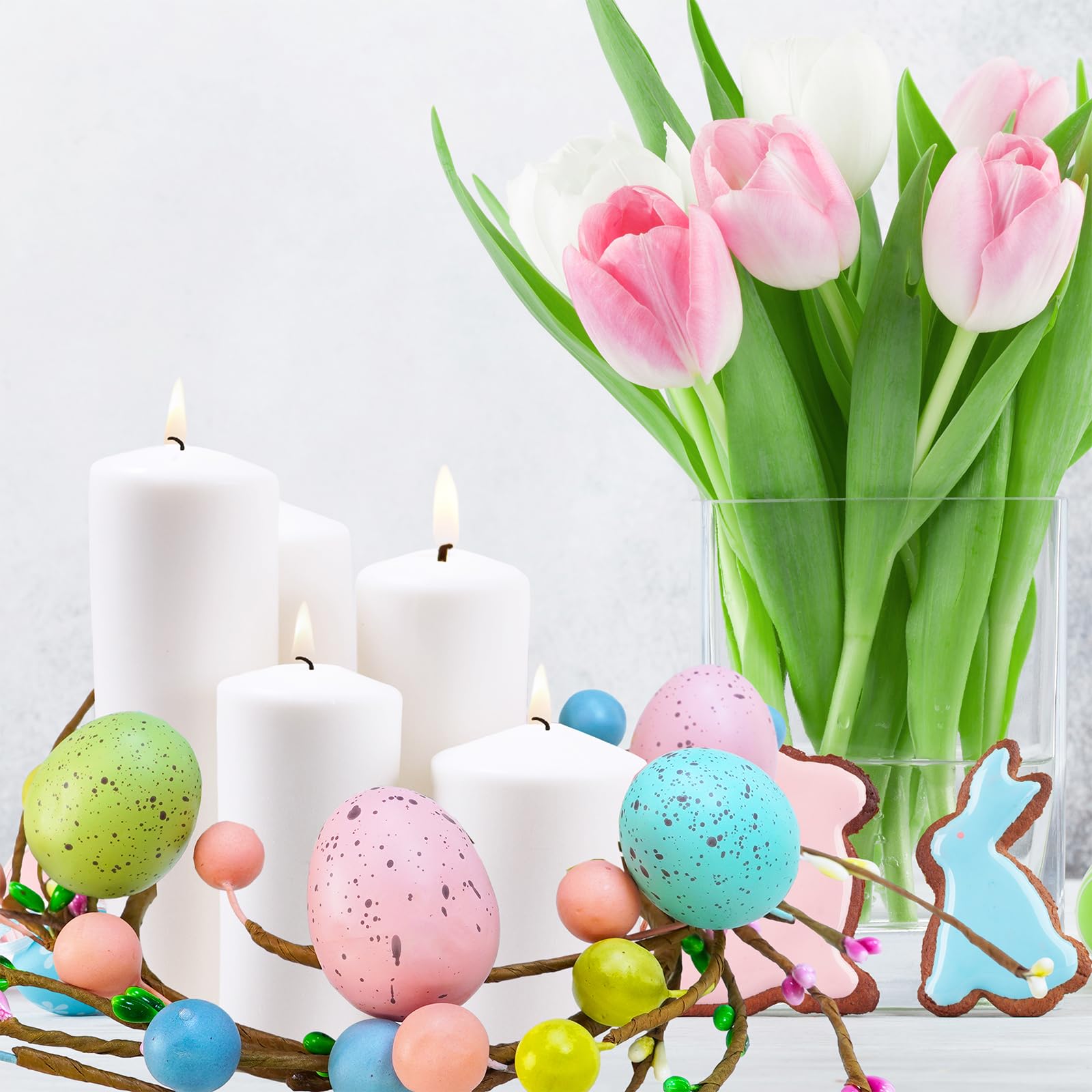 Winlyn 4-Piece Easter Egg Candle Rings Set - 9.5