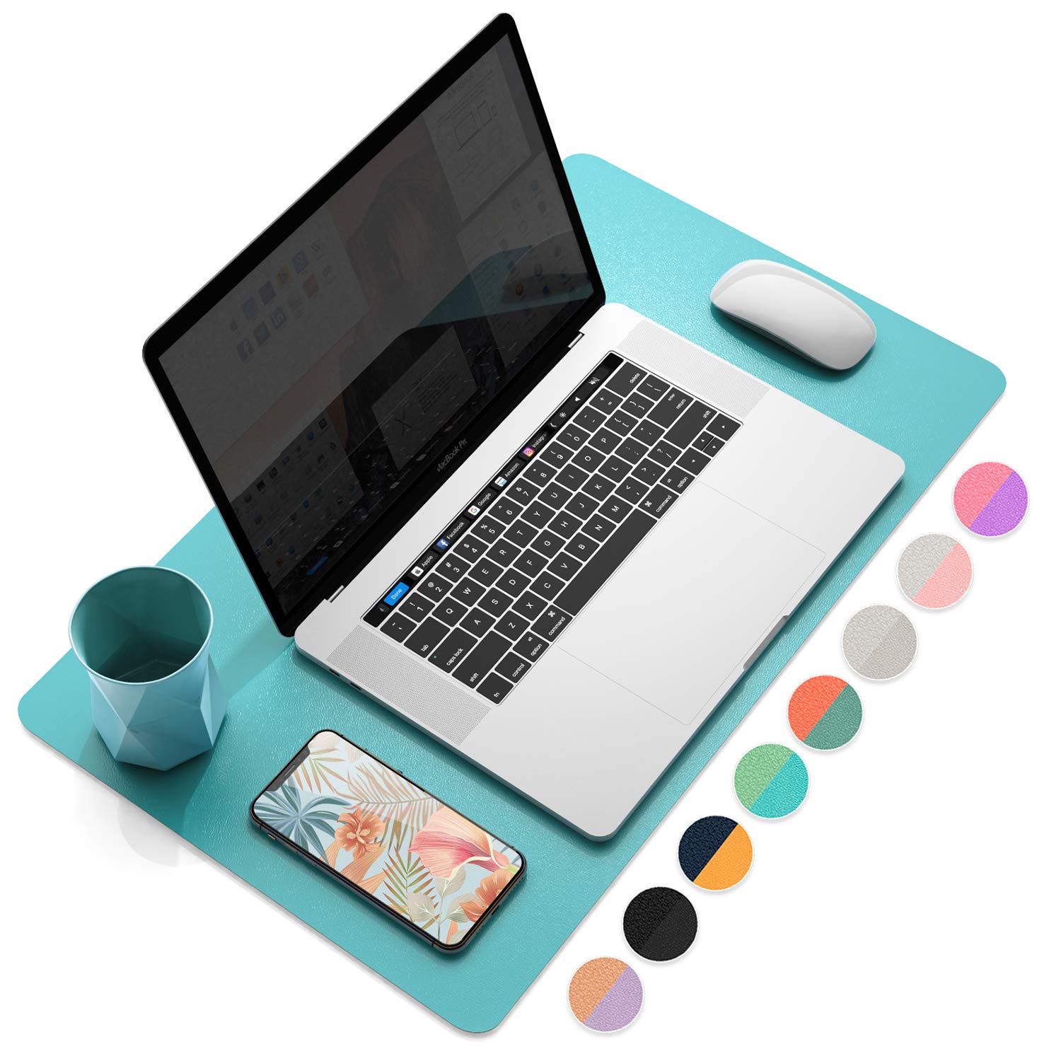 YSAGi Waterproof Leather Desk Mat - Large Dual-Sided Mouse Pad for Keyboard & Office Use (23.6