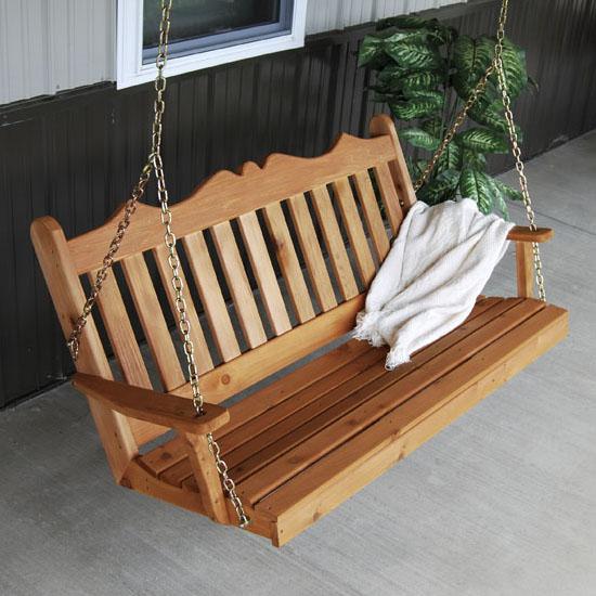 Premium A&L Cedar Royal English Porch Swing - Outdoor Garden Patio Relaxation Swing Chair for Backyard, Deck, and Porch