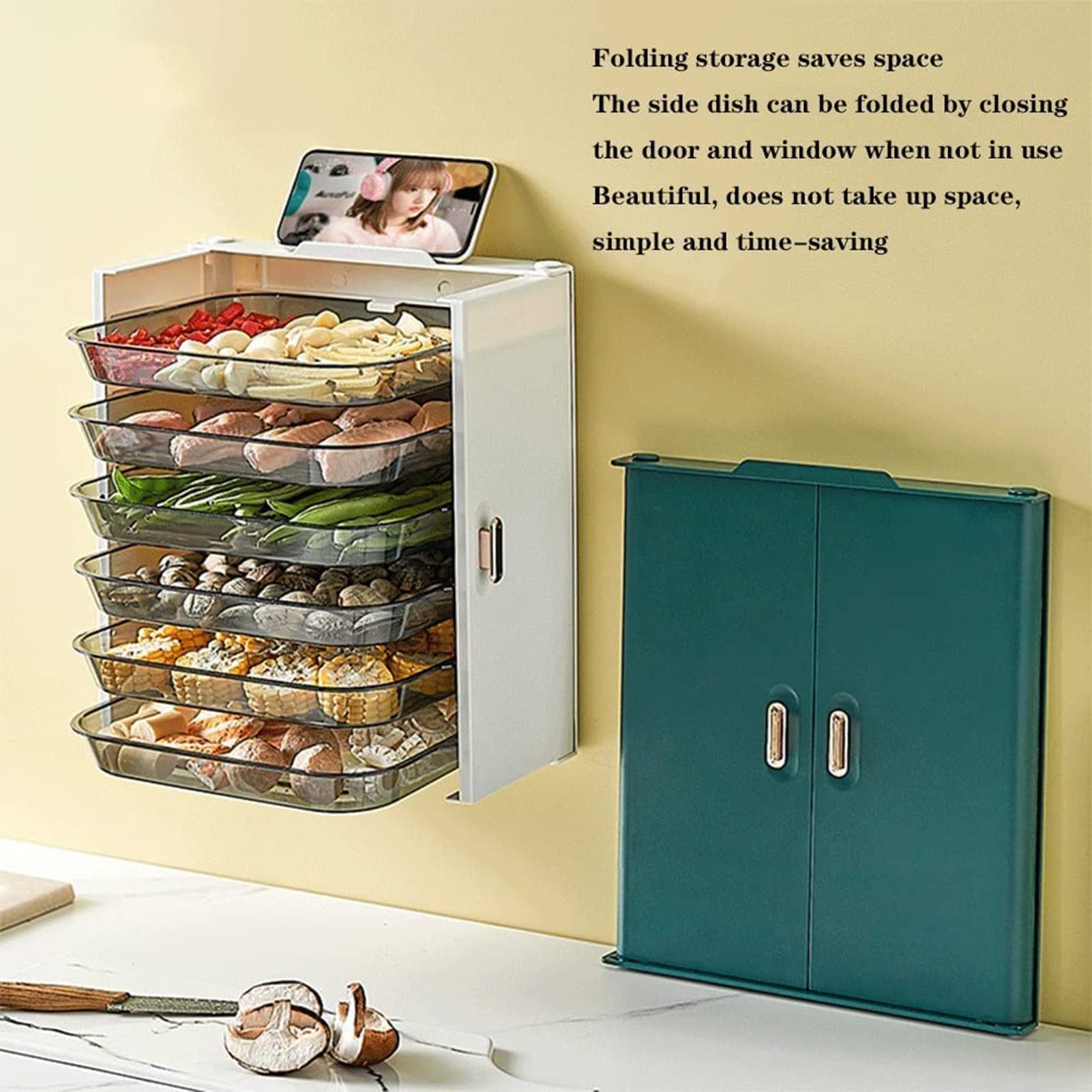 XINGAKA Multi-Function Kitchen Organizer - 3-Tier Fruit & Vegetable Storage Tray, Stackable Dish Rack for Countertop, No-Slip Hot Pot Serving Plate - Perfect for Meal Prep, Party Serving & Small Kitchen Organization