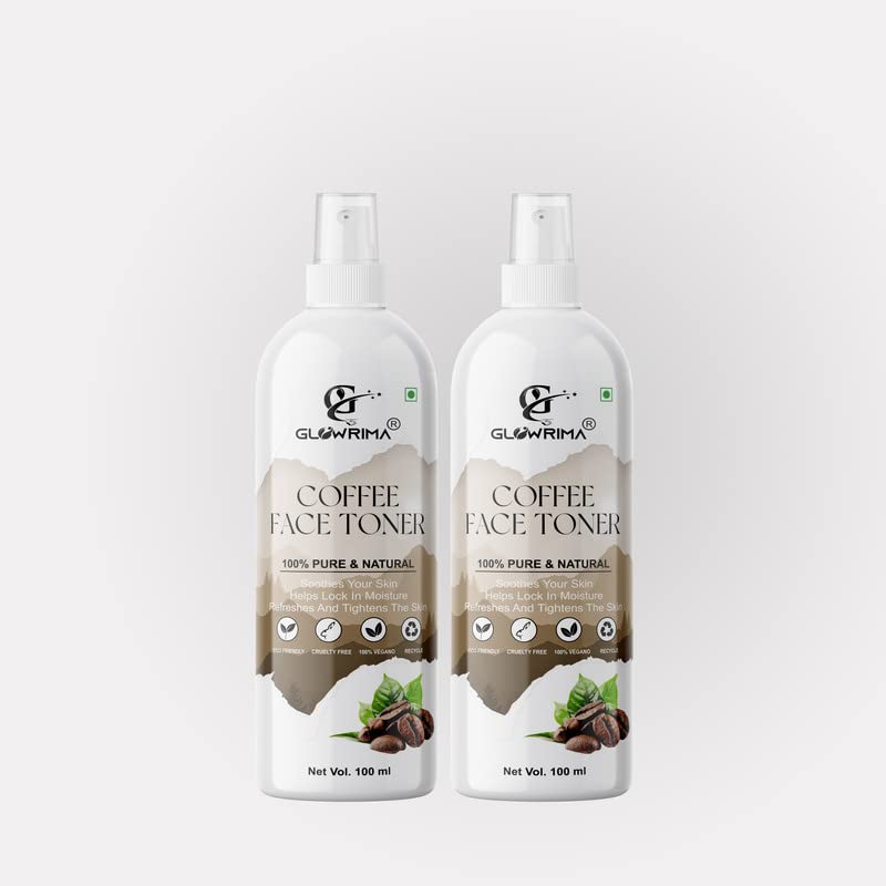 Glowrima Coffee Facial Toner for Pore Tightening & Skin Refreshing - 100ml Spray (Pack of 2) | Korean Skincare for Oily & Combination Skin | Daily Cleansing & Hydrating Toner for Morning & Night Routine