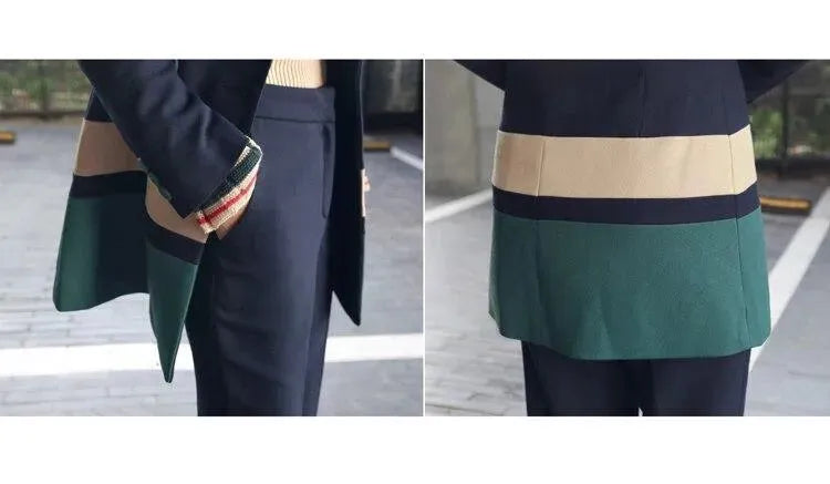 Stylish Women's Patchwork Business Pantsuit - Professional Office Wear for Women - Perfect for Work, Interviews & Formal Events