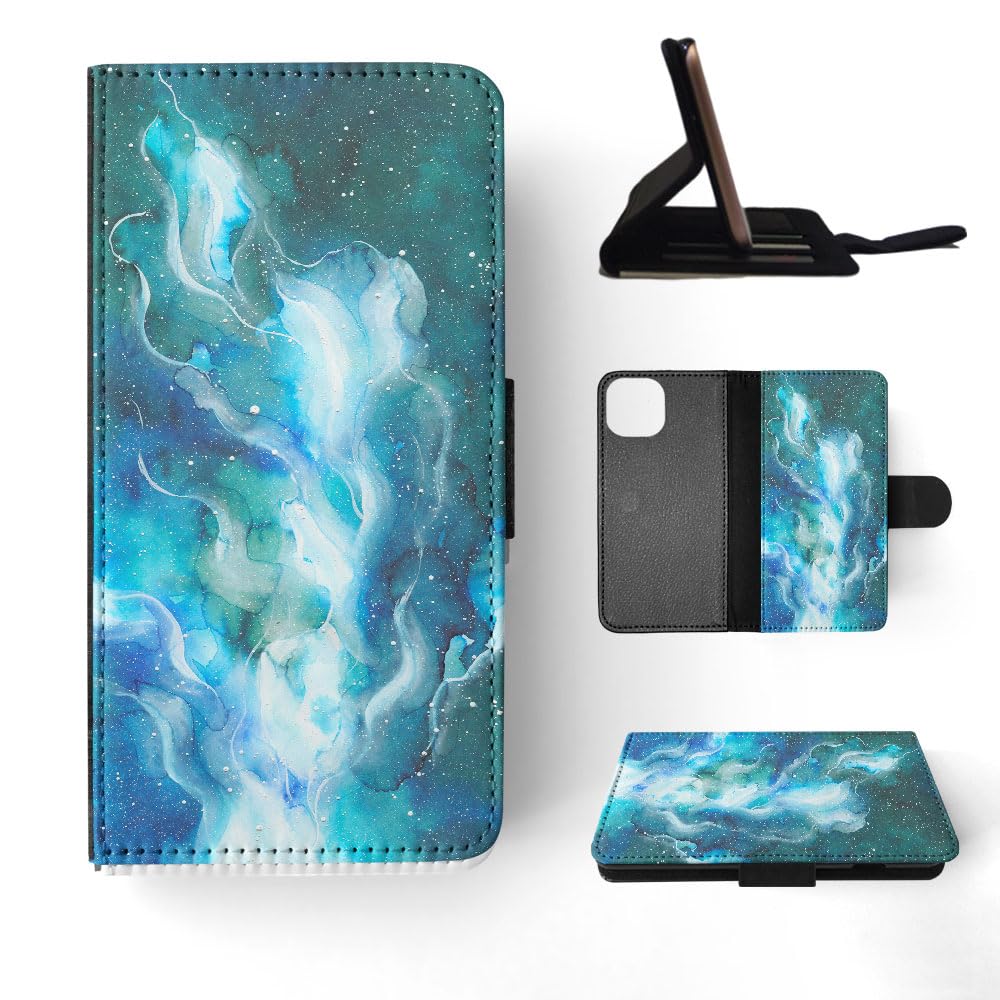Watercolor Space Art 18 FLIP Wallet Phone Case for Apple iPhone 15 - Stylish Protective Cover with Card Slots | Perfect for Everyday Use, Travel & Hands-Free Convenience