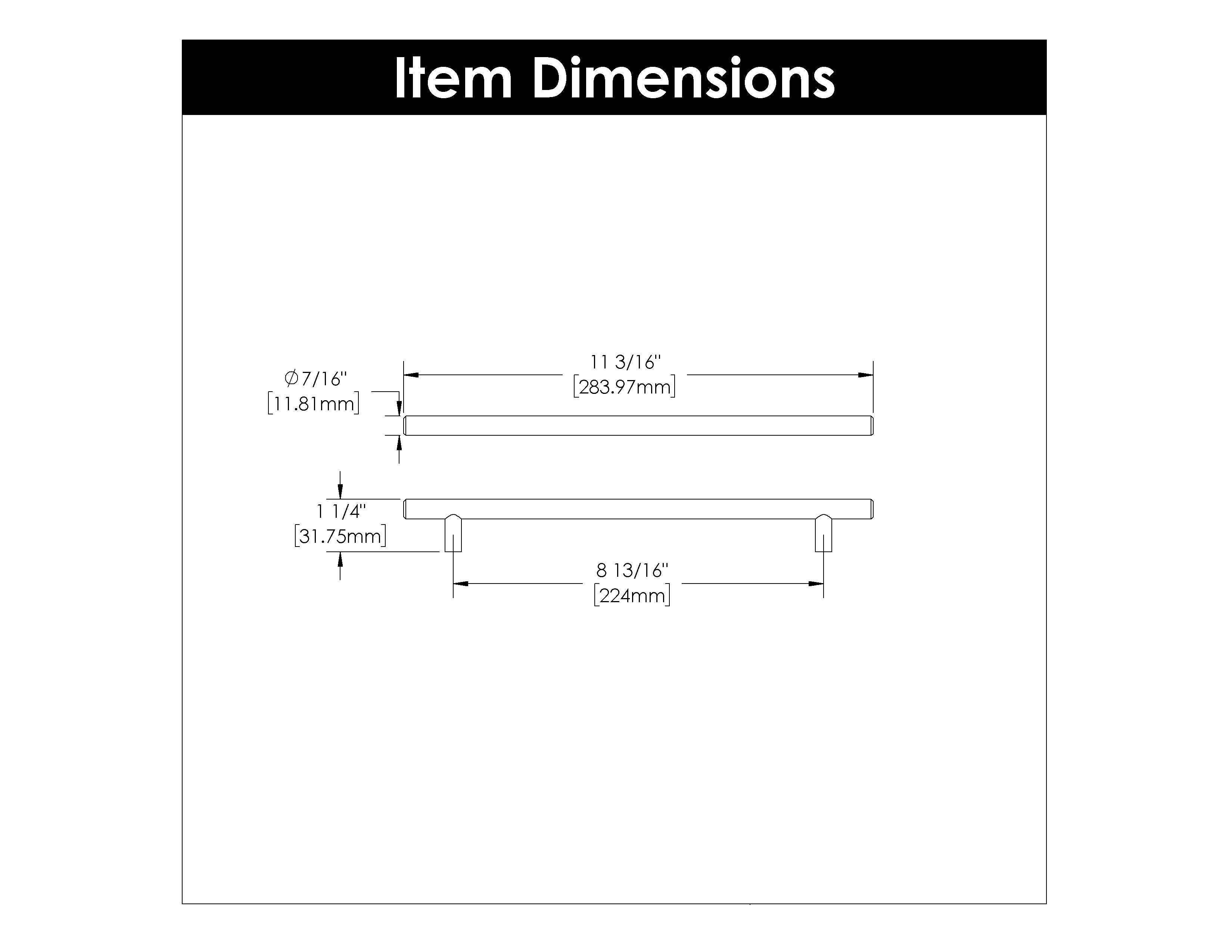 8 13/16 Inch (224mm) Stainless Steel Cabinet Bar Pulls - Modern Kitchen & Bathroom Hardware for Drawers and Cabinets - Perfect for Home Renovation & DIY Projects