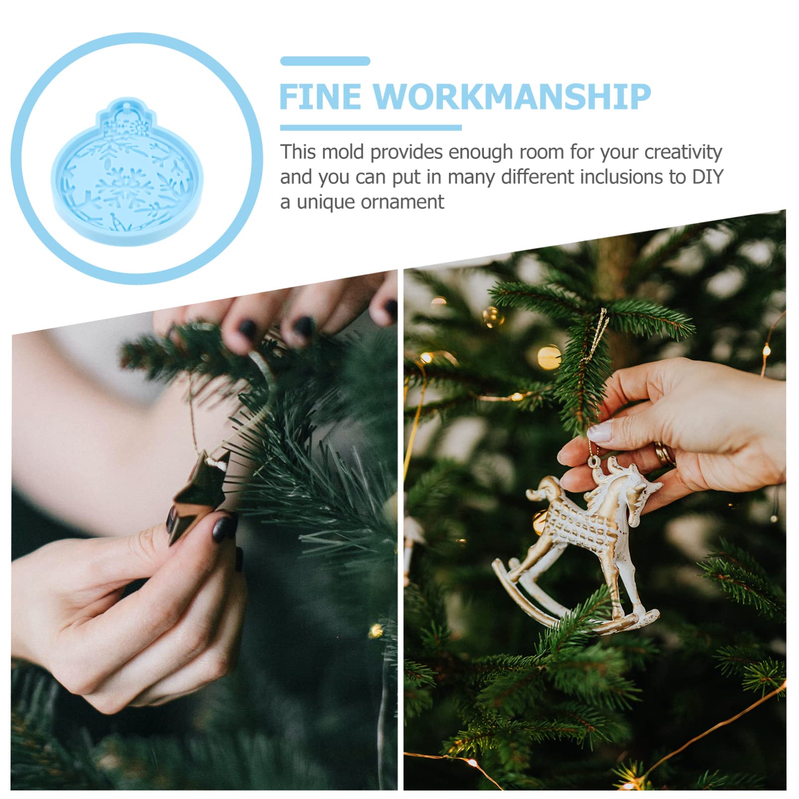EXCEART 2-Piece Silicone Christmas Ornament Molds - Snowflake & Xmas Tree Resin Casting Molds for DIY Epoxy Crafts, Holiday Decorations | Perfect for Making Handmade Christmas Tree Hanging Pendants & Festive Home Decor