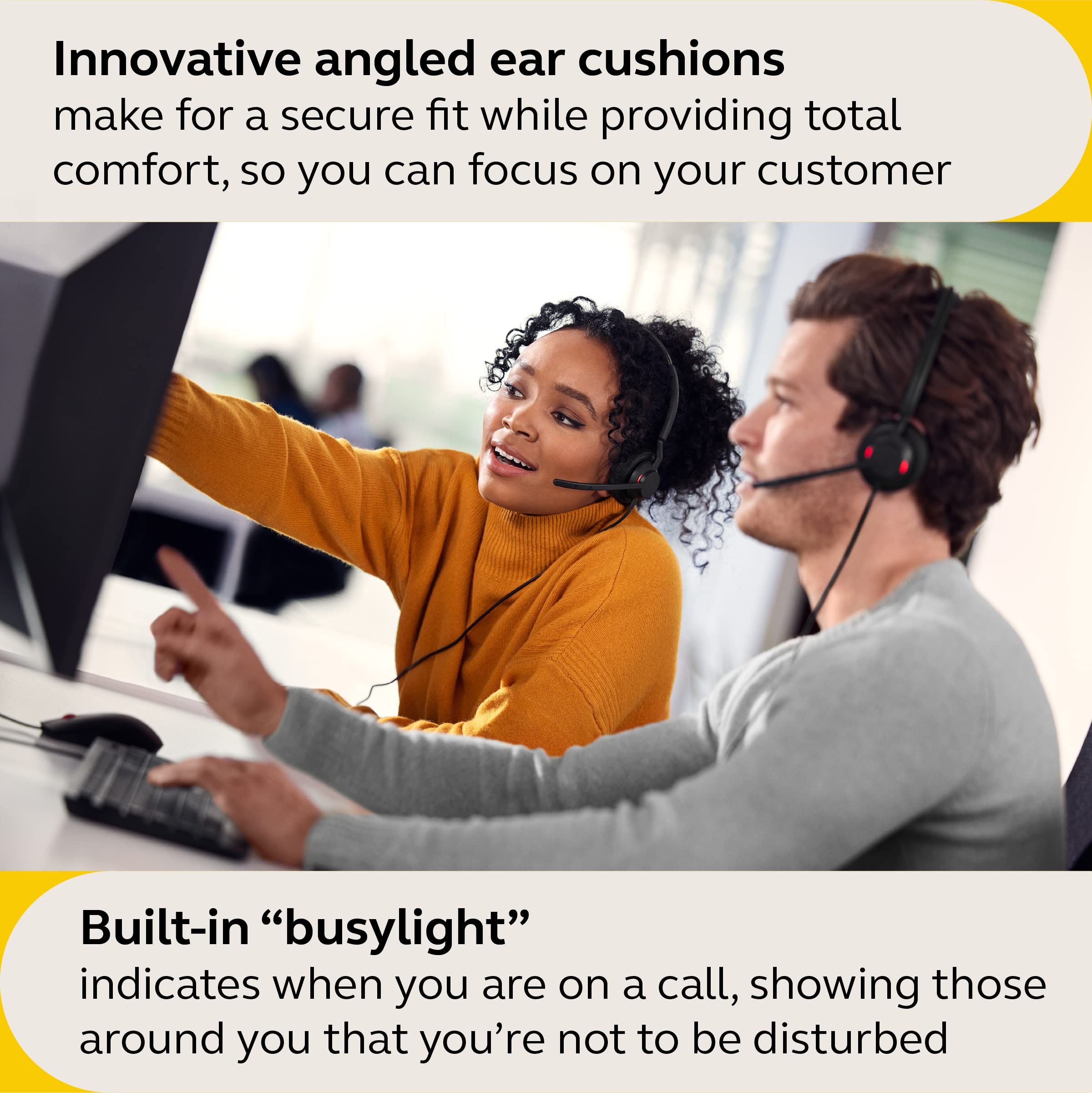 Jabra Engage 50 II Wired Stereo Headset with Noise-Cancelling 3-Mic Technology - USB-A Cable, Ultra-Lightweight Design - MS Teams Certified & Multi-Platform Compatible (Black) - Perfect for Office Calls, Remote Work, and Customer Service