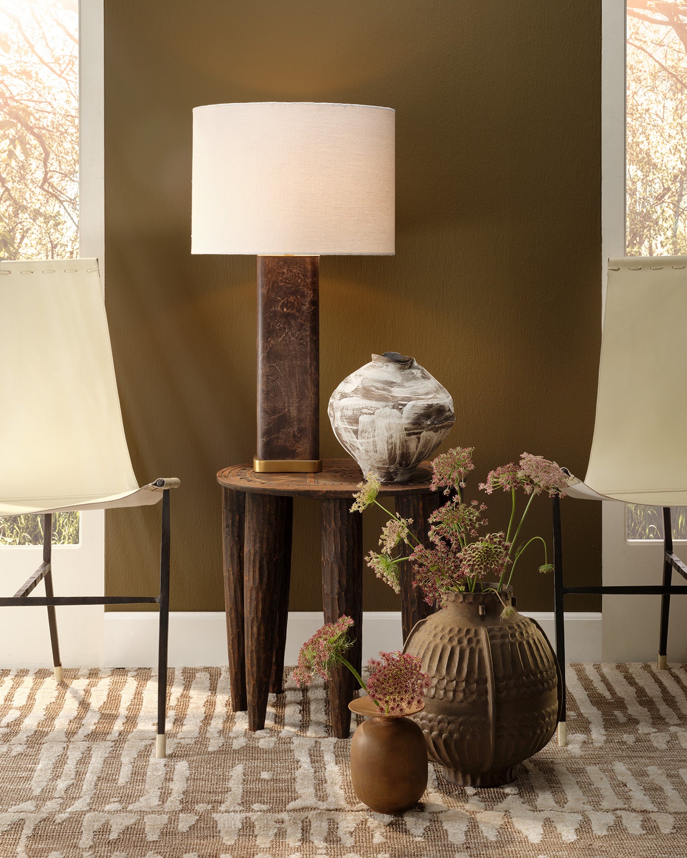 Preston Table Lamp - Modern Burl Wood Design for Bedroom, Living Room & Office - Stylish Lighting Decor