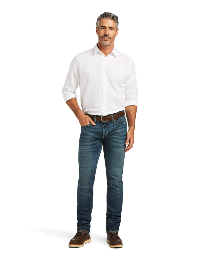 Ariat Men's Modern TekStretch Sebastian Slim Leg Jean - Comfortable & Durable Denim Pants for Work, Casual Wear & Outdoor Activities