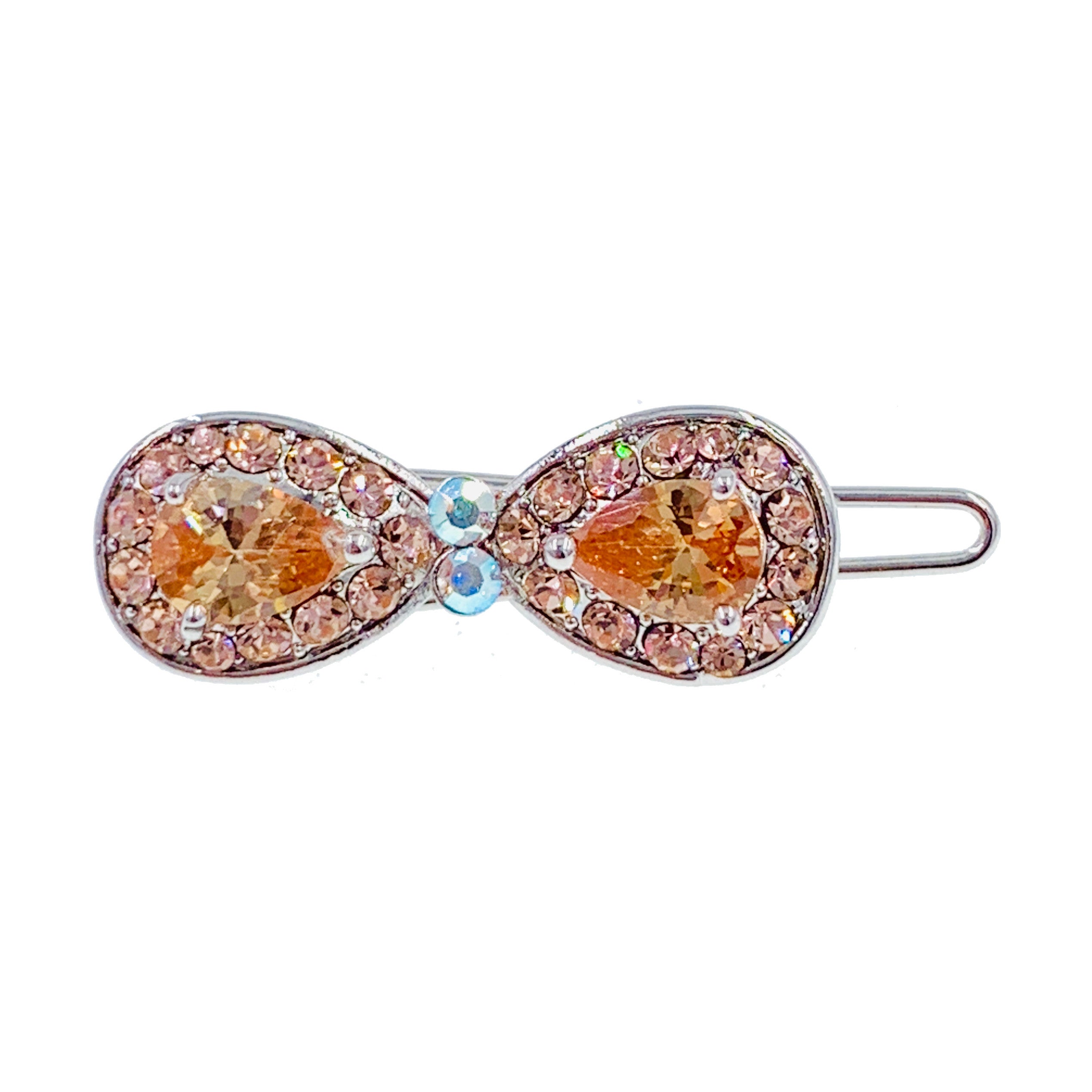 Elegant Bubble Mini Bow Hair Clip with Cubic Zirconia Crystals - Perfect for Weddings, Parties & Everyday Glamour