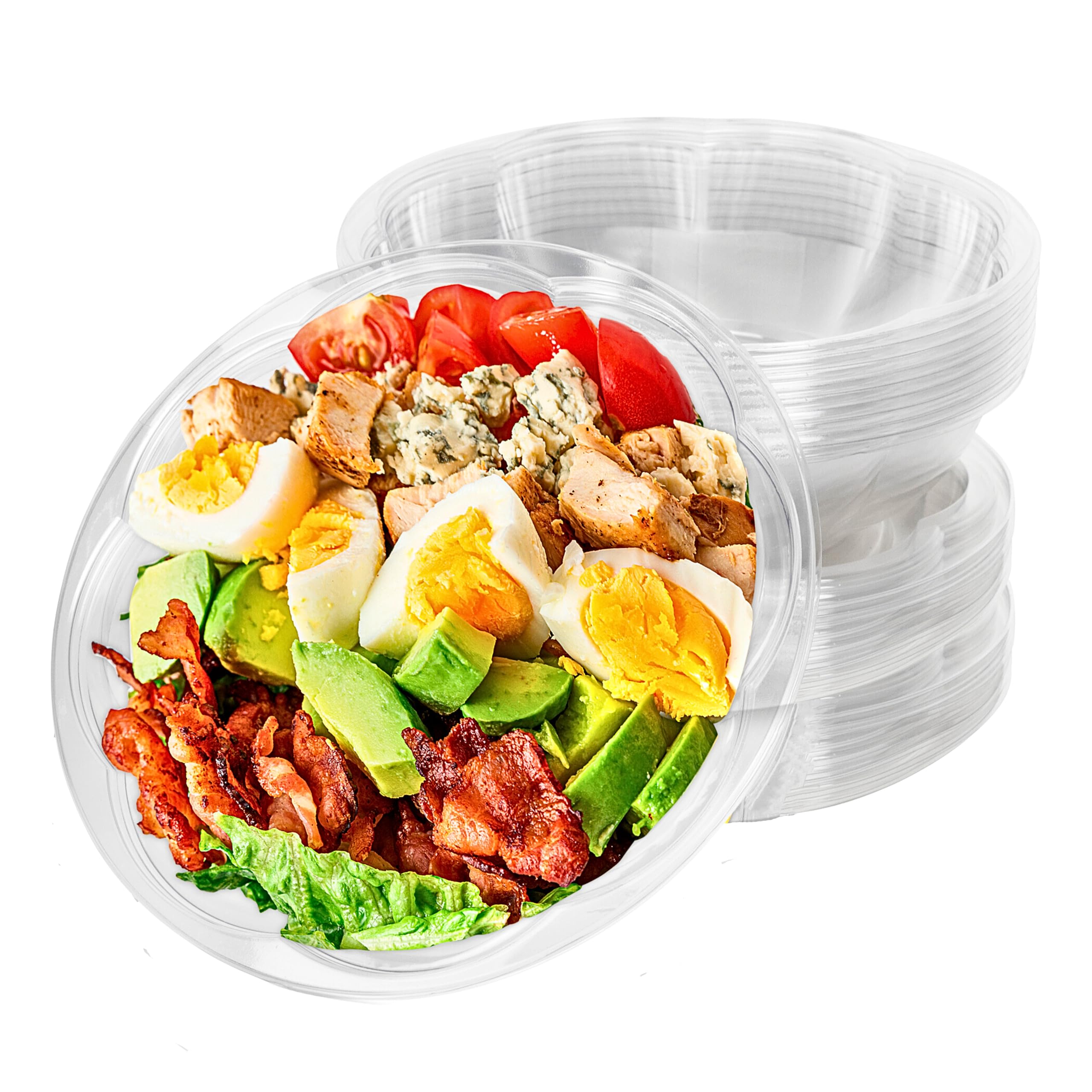 Eco-Friendly 64 oz Disposable Salad Bowls with Lids - 10 Pack BPA-Free Meal Prep Containers for Lunch, Picnics & Takeout - Perfect for Restaurants, Catering & Home Use