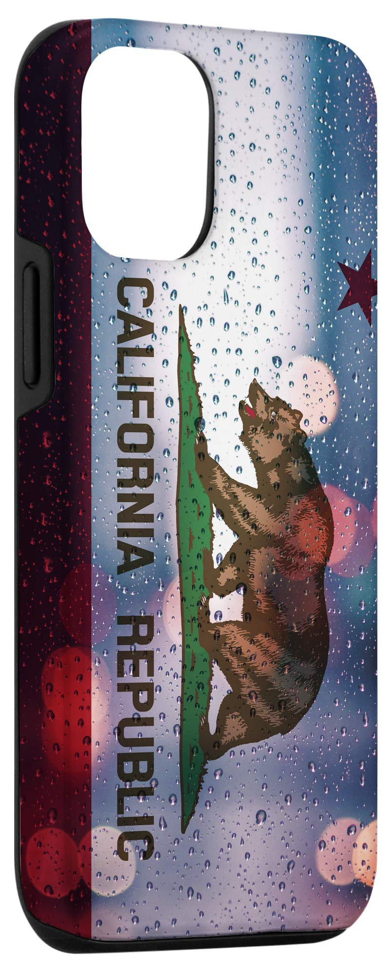 iPhone 12/12 Pro California Raindrop Flag Design Phone Case - Durable Protective Cover with Californian Pride Theme | Perfect for Travel, Beach Days & Showing State Pride