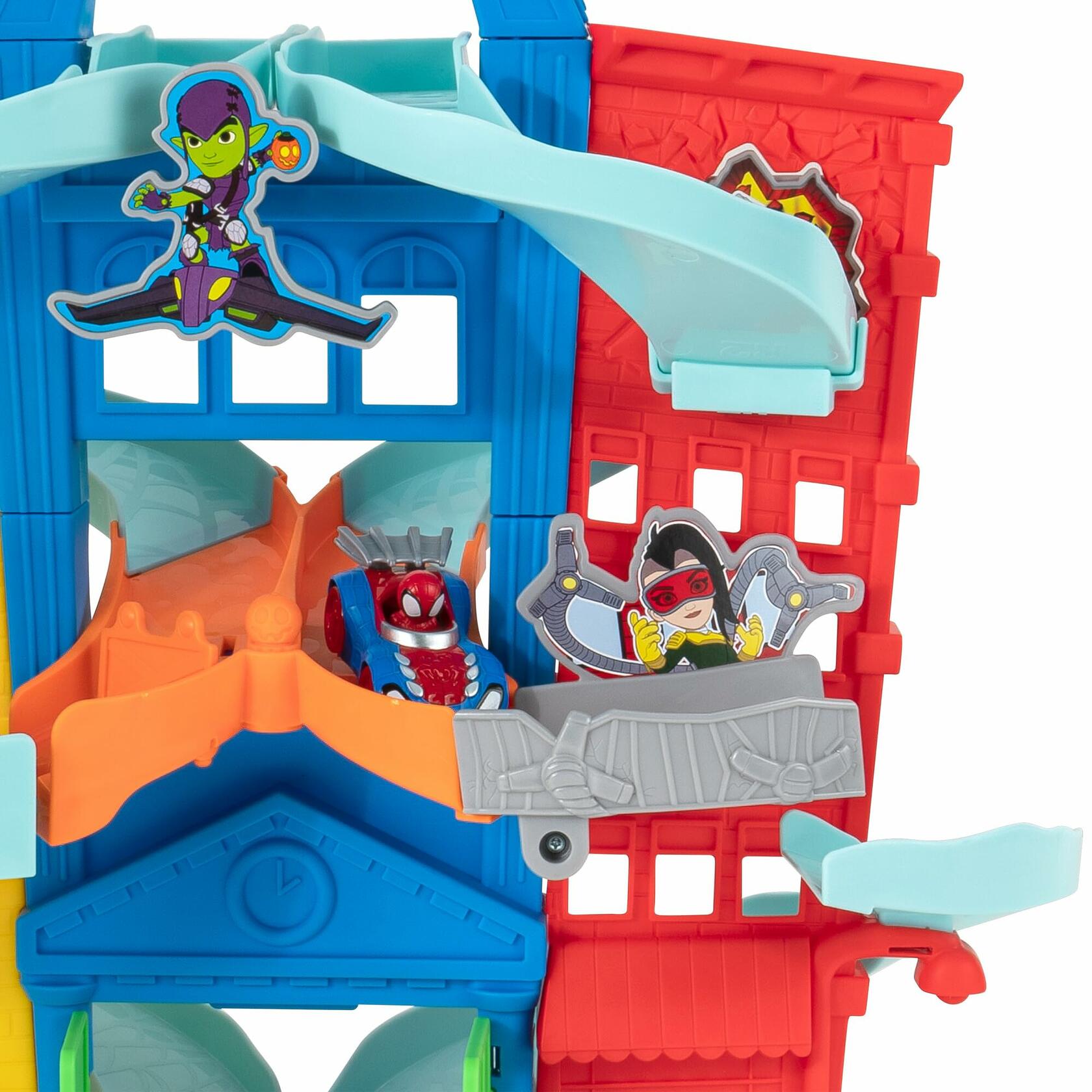 MARVEL Spidey and His Amazing Friends Amazing Metals City Track Set - 24 Inch Tall Spider-Man Toy Playset for Kids | Superhero Action Figure Playset for Birthday Gifts & Indoor Pretend Play