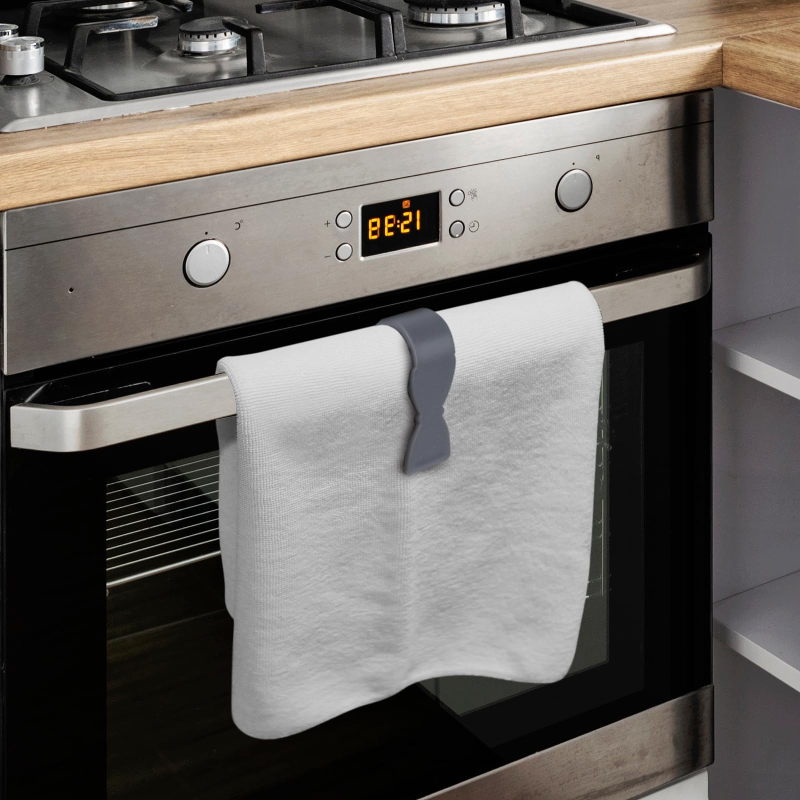 4 Pack Towel Clips for Kitchen & Bathroom - Secure Towels on Oven Handle, Dishwasher, Stove & Rack - No More Falling Towels - Perfect for Cooking, Cleaning & Home Organization