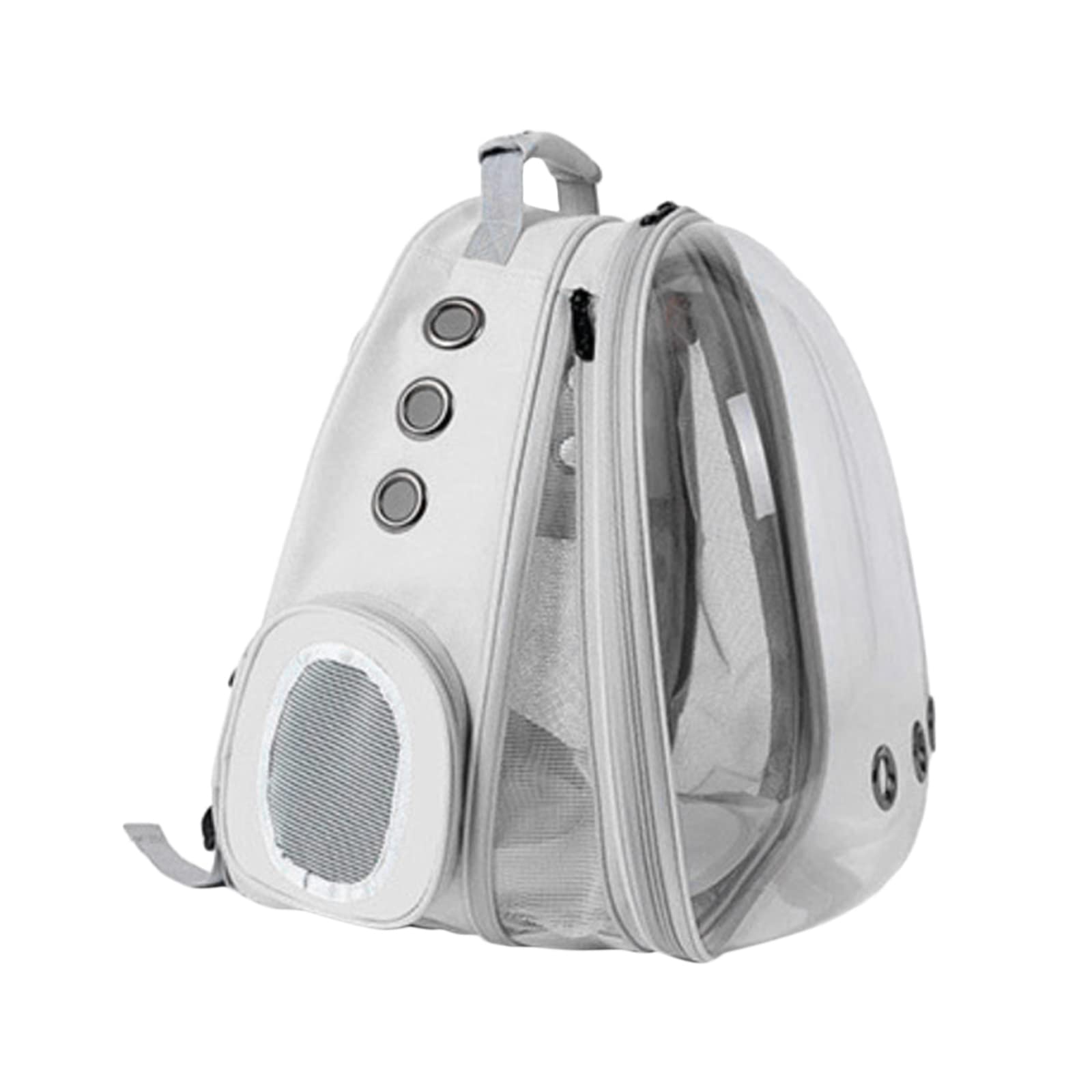 Enakshi Expandable Cat Carrier Backpack - Transparent Bubble Design for Front & Back, Gray Pet Travel Bag | Durable & Comfortable for Cats & Small Dogs | Perfect for Air Travel, Vet Visits & Outdoor Adventures