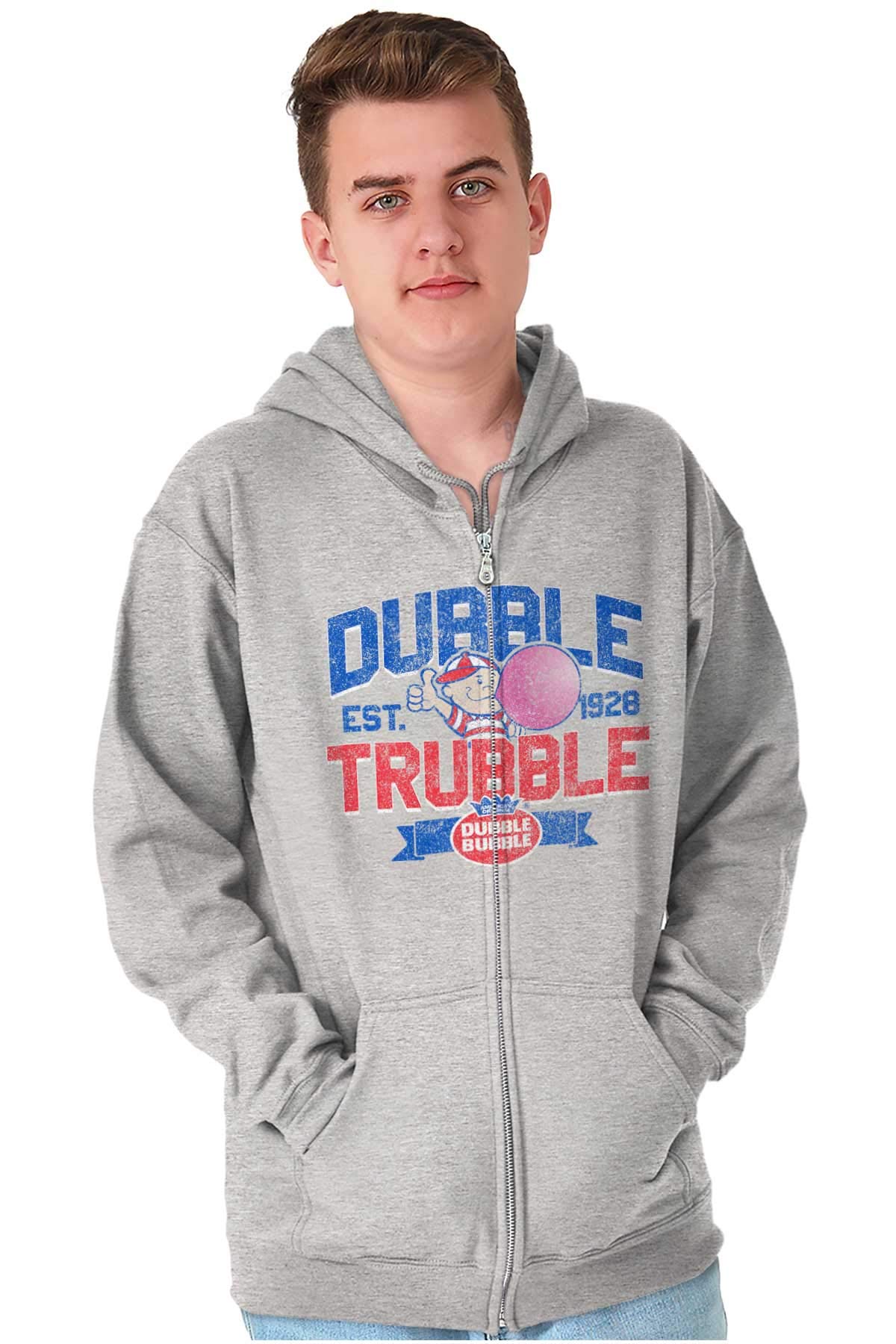 Dubble Trouble Bubble Gum Hoodie - Unisex Zip Up for Casual Wear