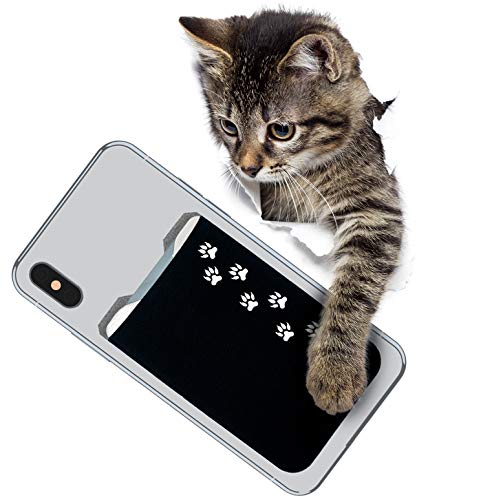 Gecko Adhesive Phone Wallet - Stick-On Lycra Card Holder for iPhone & Samsung - Slim RFID-Blocking Pouch for Credit Cards, Cash & ID - Perfect for Gym, Travel & Everyday Use