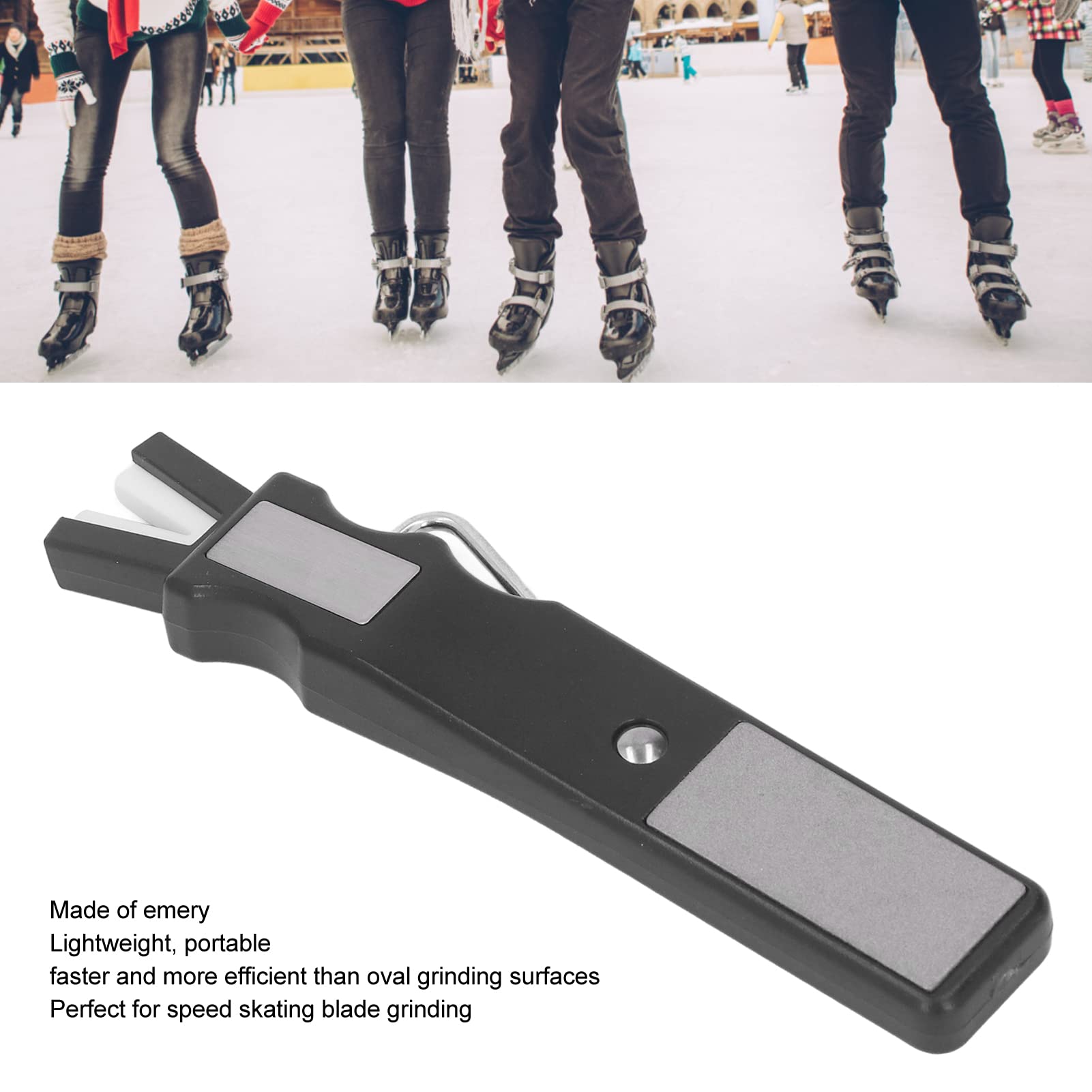 Professional Ice Skate Sharpener with Honing Stone - Hockey Skate Blade Sharpening Tool for Figure & Hockey Skates - Perfect for Home & Rink Maintenance
