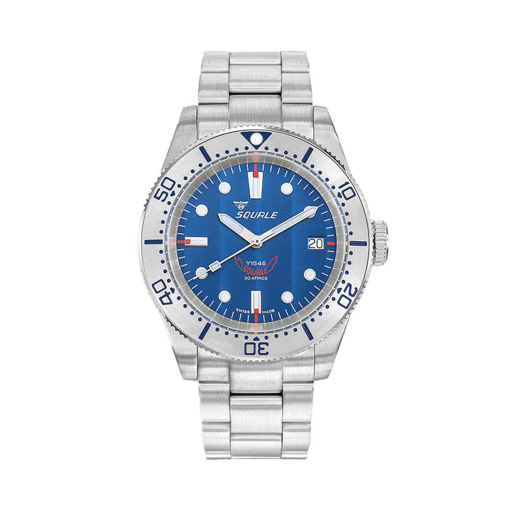 1545 Steel 40mm Blue Dial Men's Watch with Bracelet - Perfect for Business, Casual & Formal Occasions