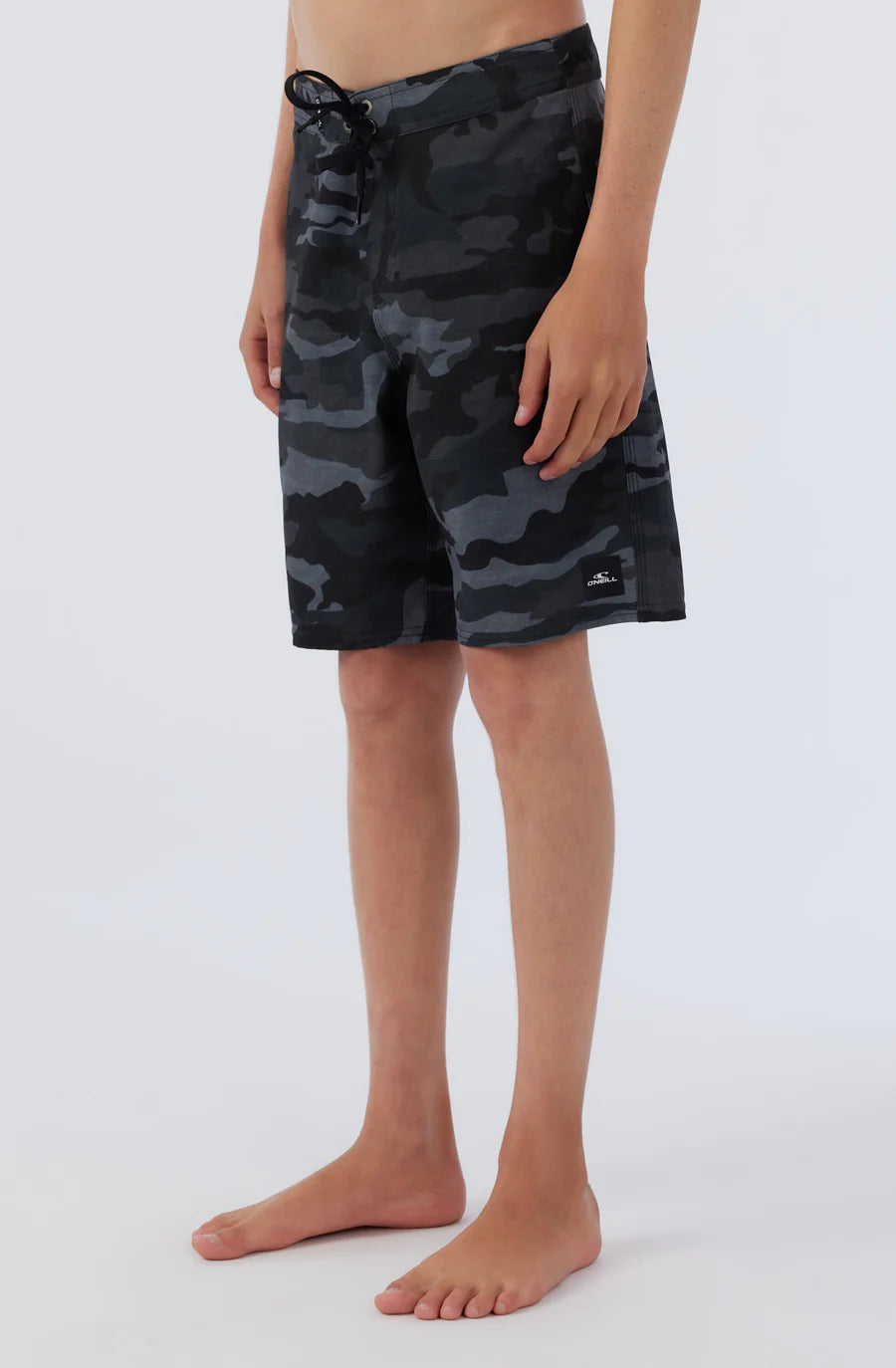 O'Neill Kids Hyperfreak Boys Swim Shorts - Black Camo Print | Quick-Dry Swim Trunks for Beach, Pool & Water Sports
