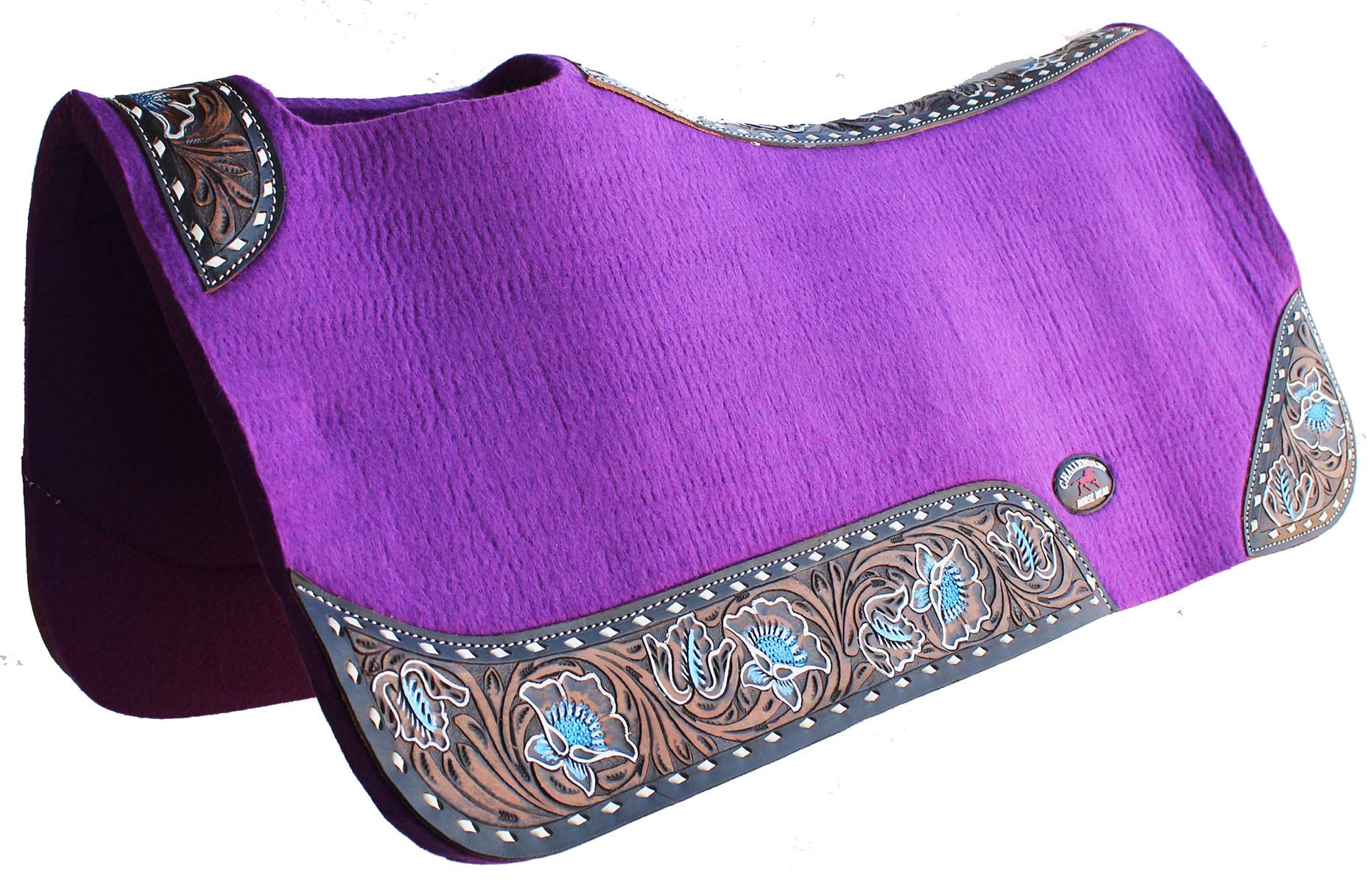 Premium Western Horse Saddle Pad - Contoured Wool Felt Therapeutic Design for Comfort & Support | Ideal for Trail Riding, Rodeos & Equine Therapy Sessions
