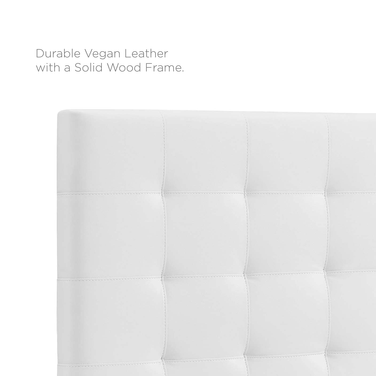 Modway Paisley Upholstered Tufted Faux Leather Headboard - White Full/Queen Size Bed Frame for Modern Bedroom Decor