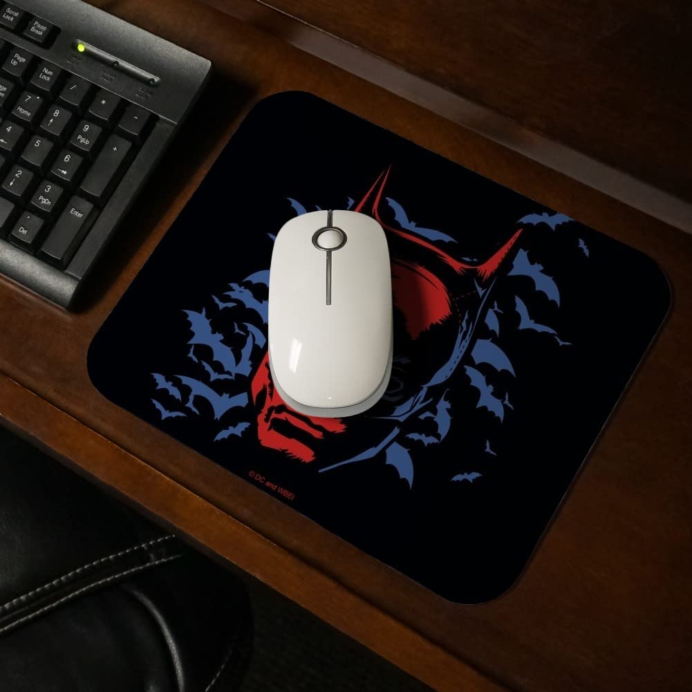 The Batman Bat Burst Low Profile Gaming Mouse Pad - Non-Slip Thin Mousepad for PC, Laptop, Office & Home Use - Perfect for Gamers, Work & Daily Computing