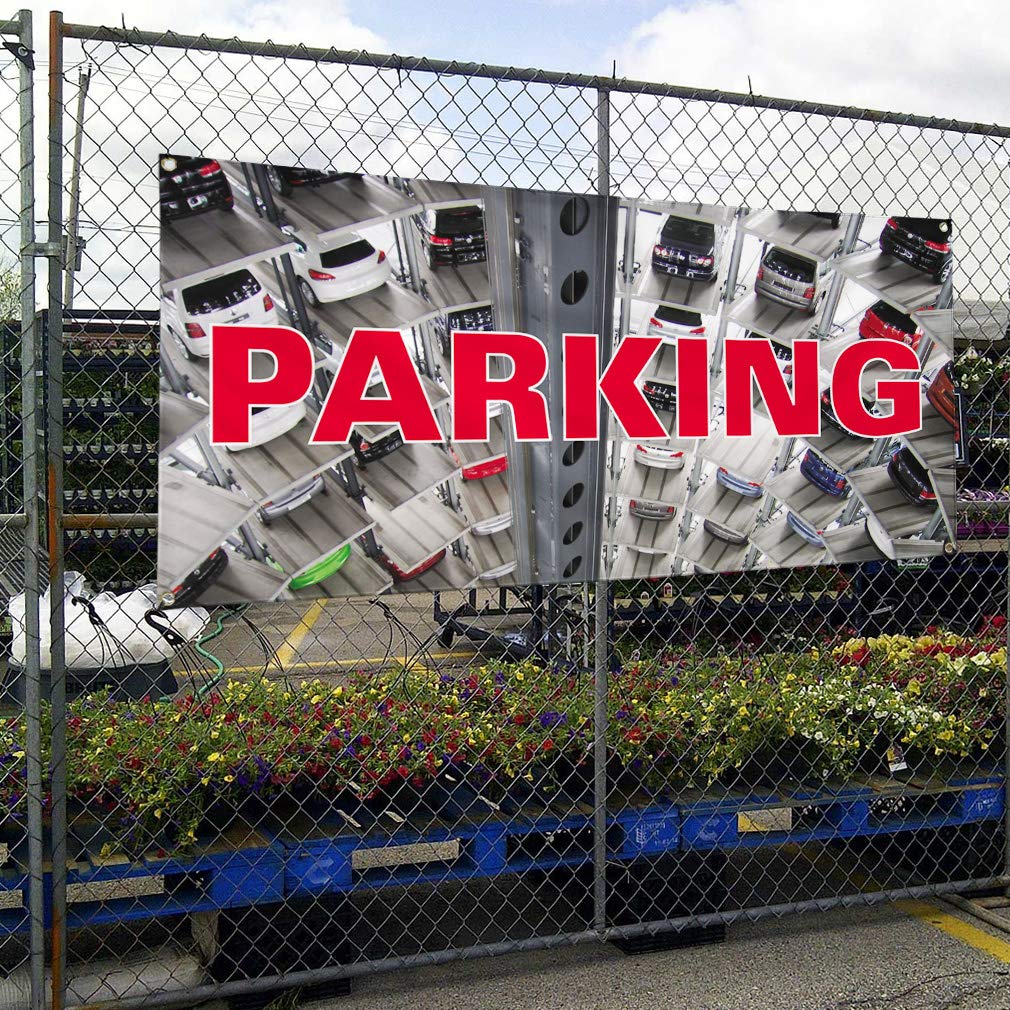 Vinyl Banner 48x96 Inches - Heavy Duty Weatherproof Outdoor Sign with 8 Grommets for Parking, Business Advertising, Yard & Industrial Use | Perfect for Events, Construction Sites & Store Promotions