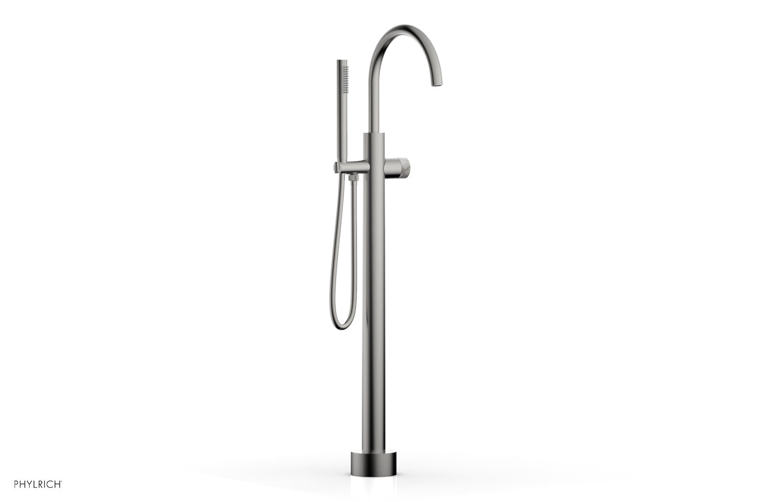 BASIC II Tall Floor Mount Tub Filler with Marble Handle & Hand Shower - Model 230 47 01 - Perfect for Modern Bathroom Renovations and Spa-Like Showers