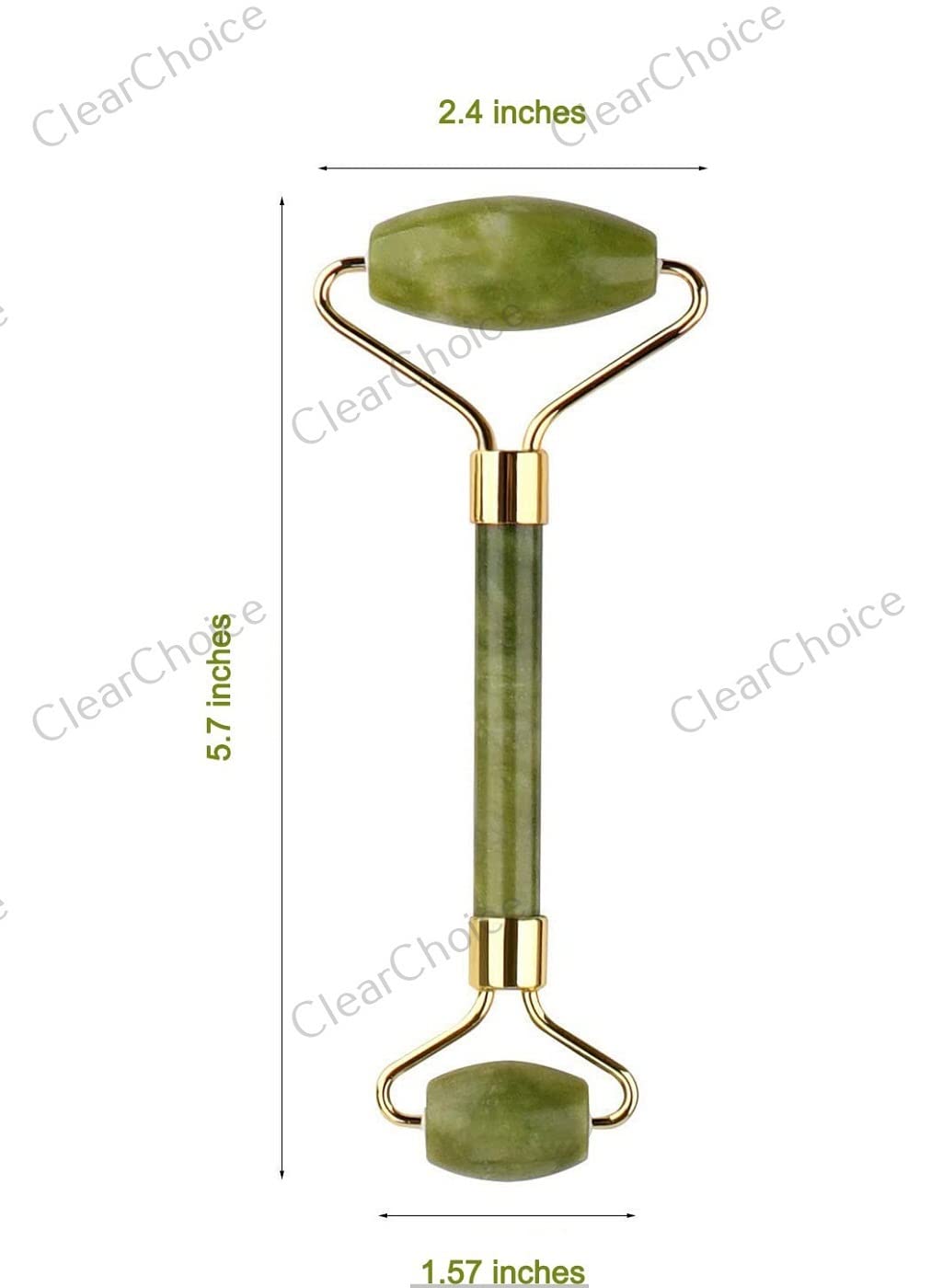 ClearChoice Facial Roller Massager - Jade & Rose Quartz Face Massage Tool for Skin Care, Wrinkle Reduction & Lymphatic Drainage - Perfect for Face, Neck & Eye Treatment - Great for Morning Routine, Spa Day & Travel Skincare