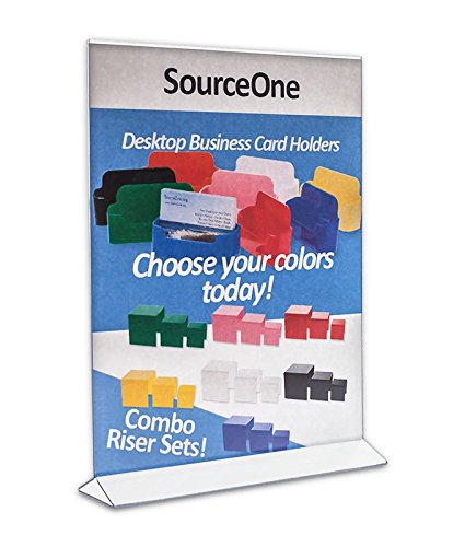 Source One Deluxe Double Sided Clear Acrylic Sign Holder - 4x6 Ad Frame & Menu Display Stand (6-Pack) - Perfect for Restaurants, Retail Stores & Office Use